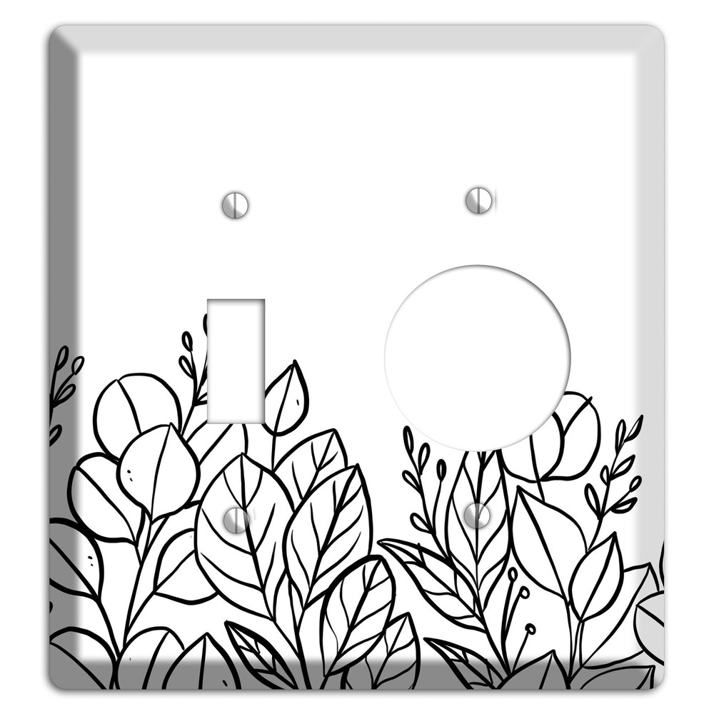 Hand-Drawn Floral 15 Toggle / Receptacle Wallplate