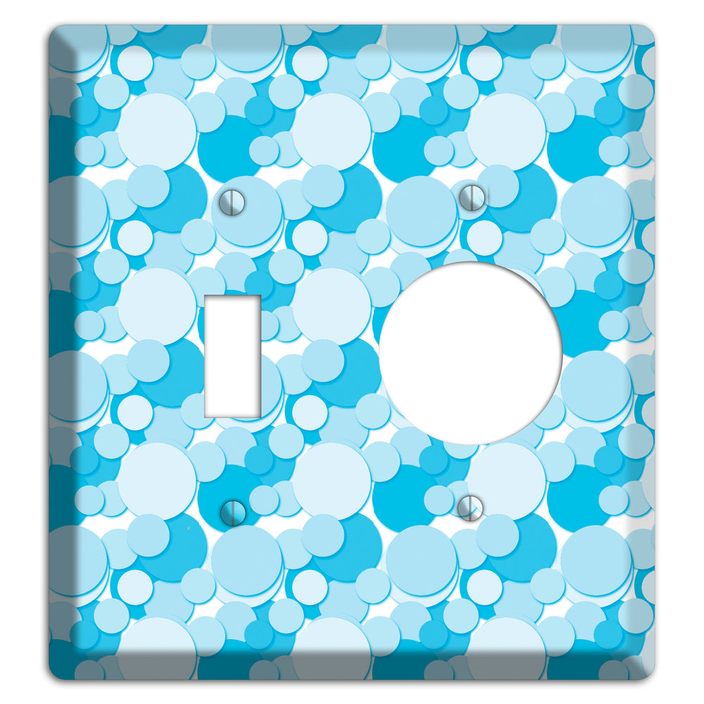Multi Blue Bubble Dots Toggle / Receptacle Wallplate