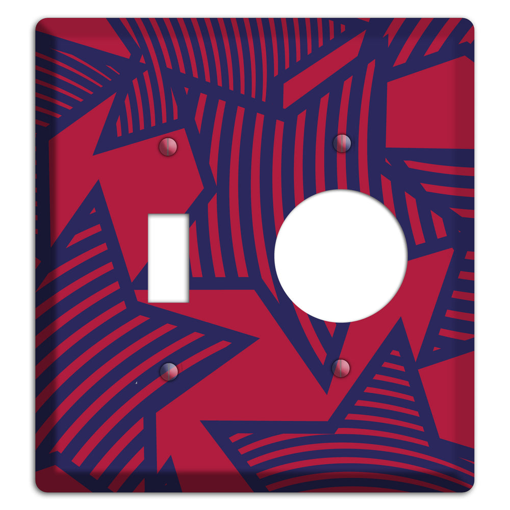 Red with Large Blue Stars Toggle / Receptacle Wallplate