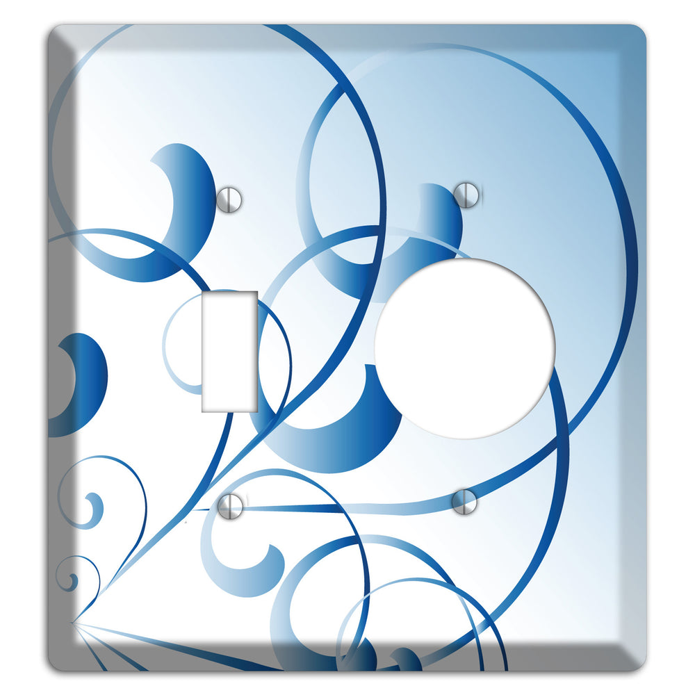 Blue Swoop Toggle / Receptacle Wallplate