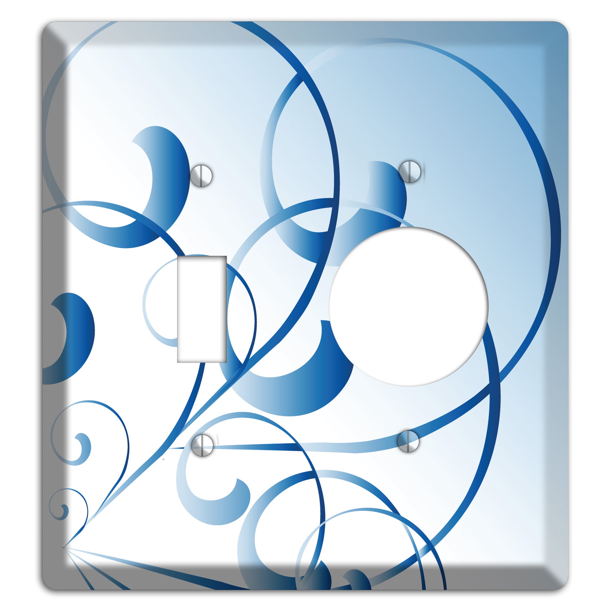 Blue Swoop Toggle / Receptacle Wallplate