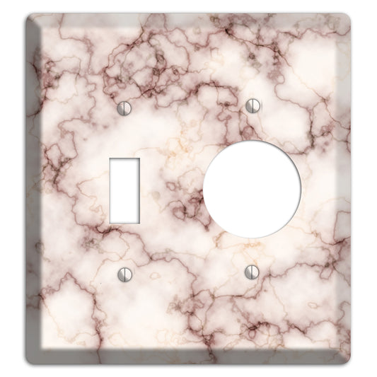 Burgundy Stained Marble Toggle / Receptacle Wallplate