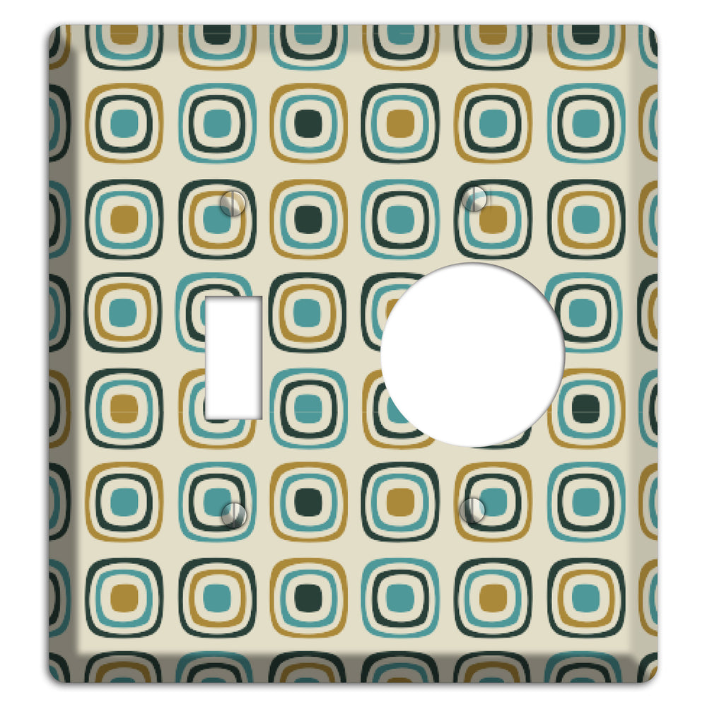 Yellow and Blue Rounded Squares Toggle / Receptacle Wallplate