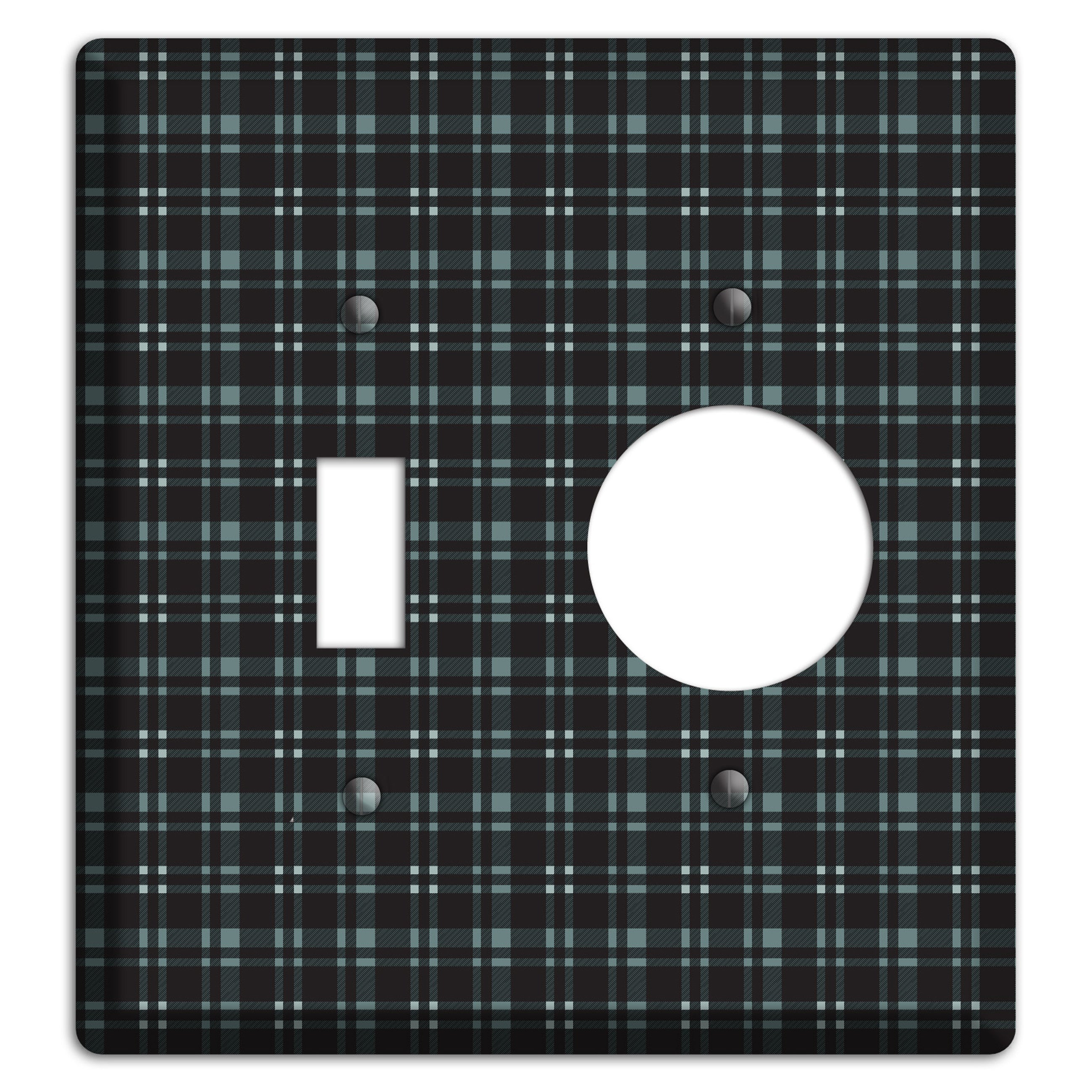 Black Plaid Toggle / Receptacle Wallplate