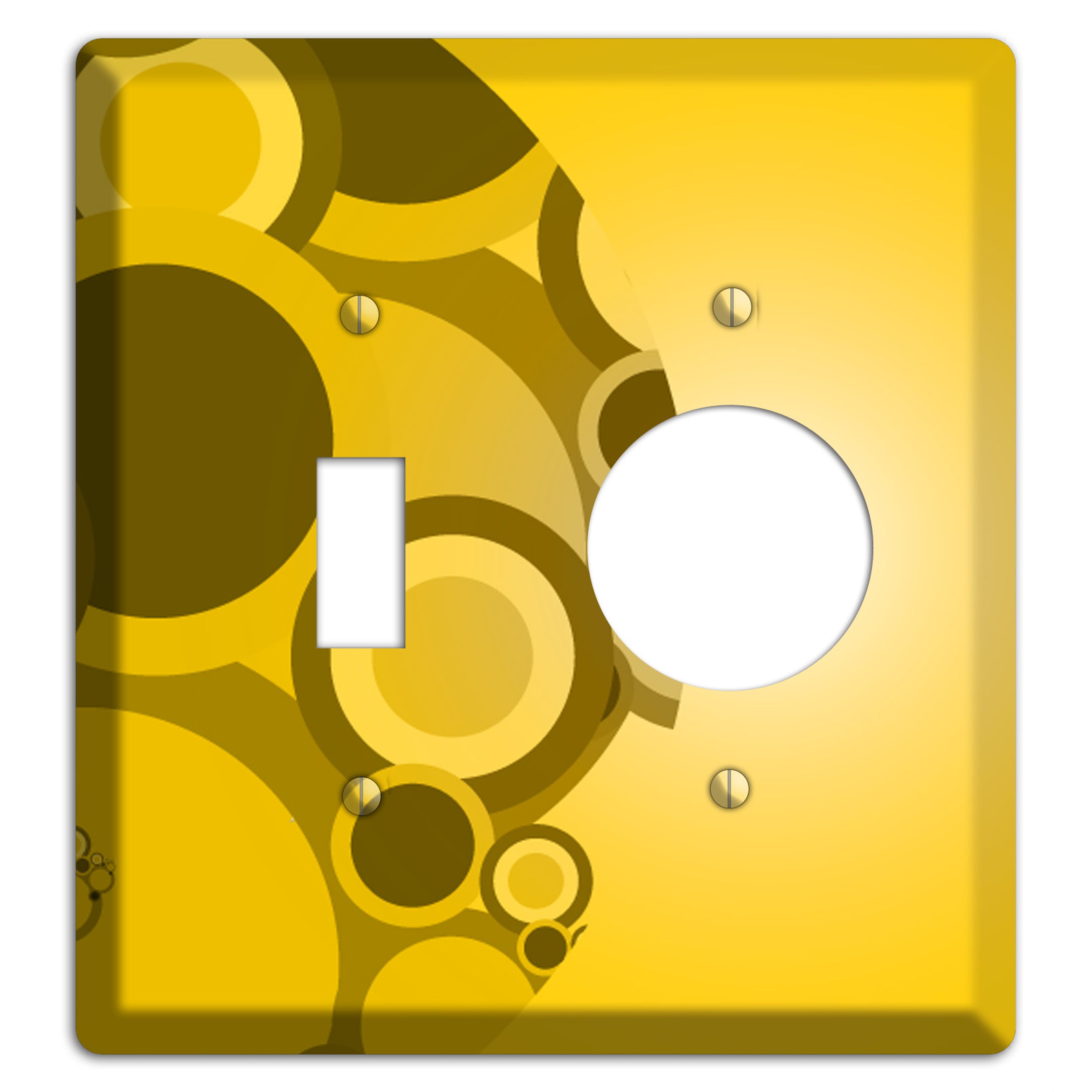 Mustard Yellow Circles Toggle / Receptacle Wallplate
