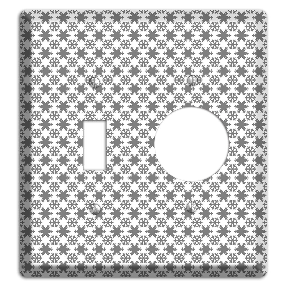 Grey Snowflakes Toggle / Receptacle Wallplate