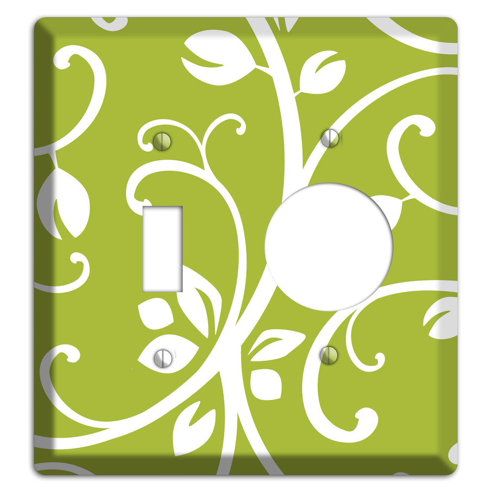 Green Bud Sprig Toggle / Receptacle Wallplate