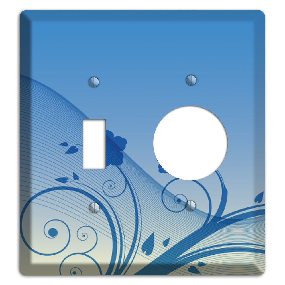 Blue Swirls Toggle / Receptacle Wallplate