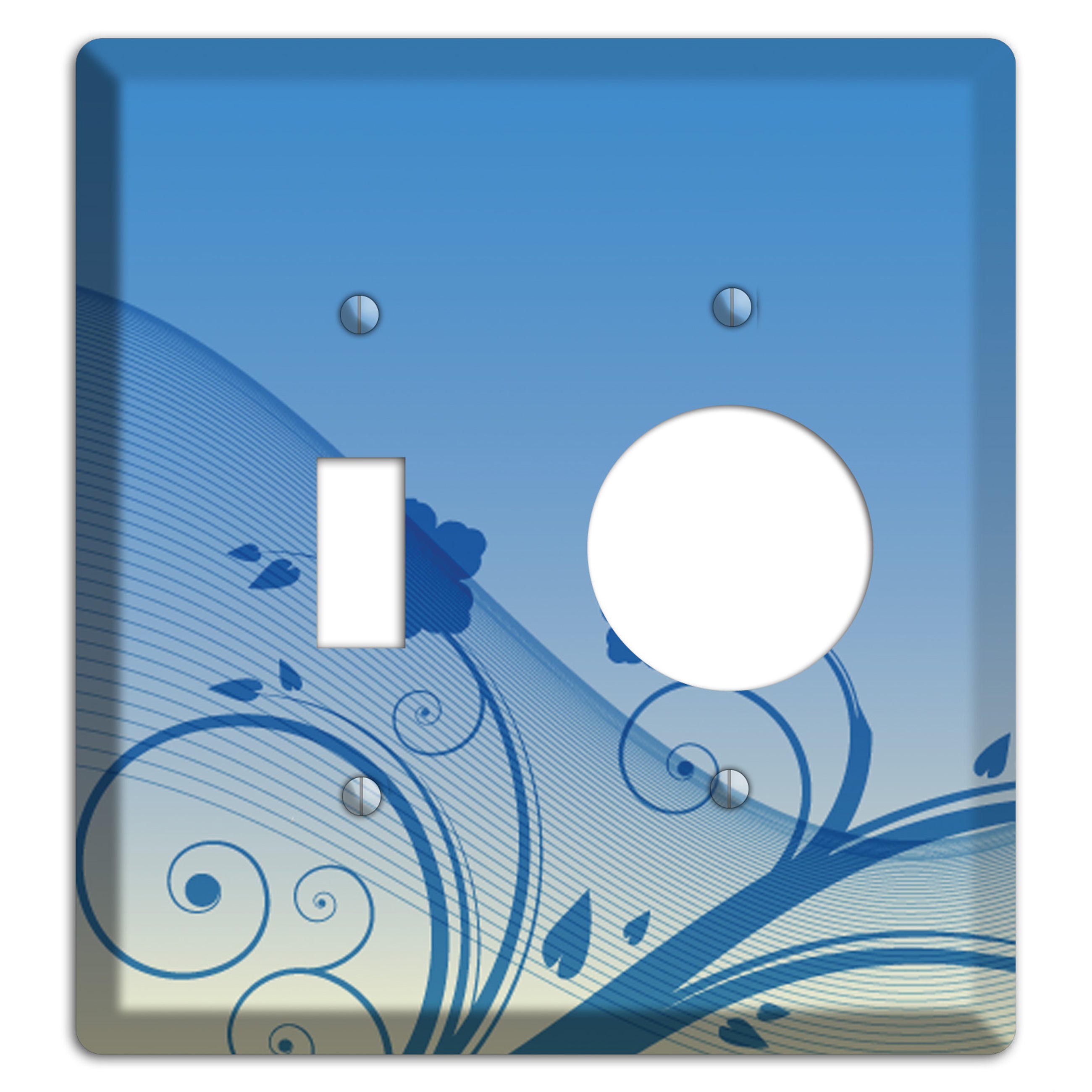 Blue Swirls Toggle / Receptacle Wallplate