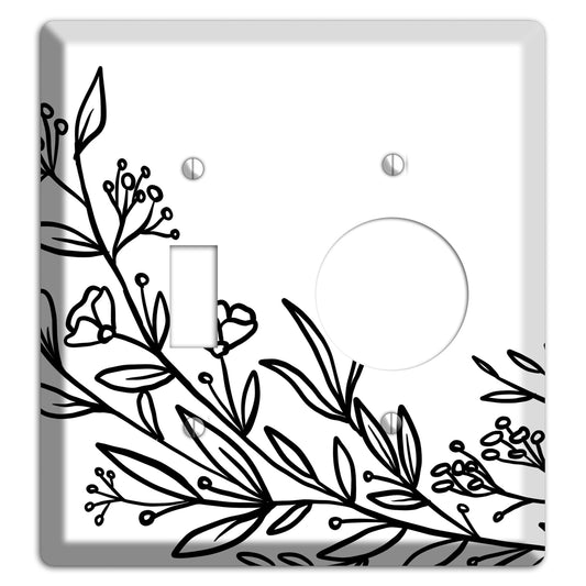 Hand-Drawn Floral 24 Toggle / Receptacle Wallplate