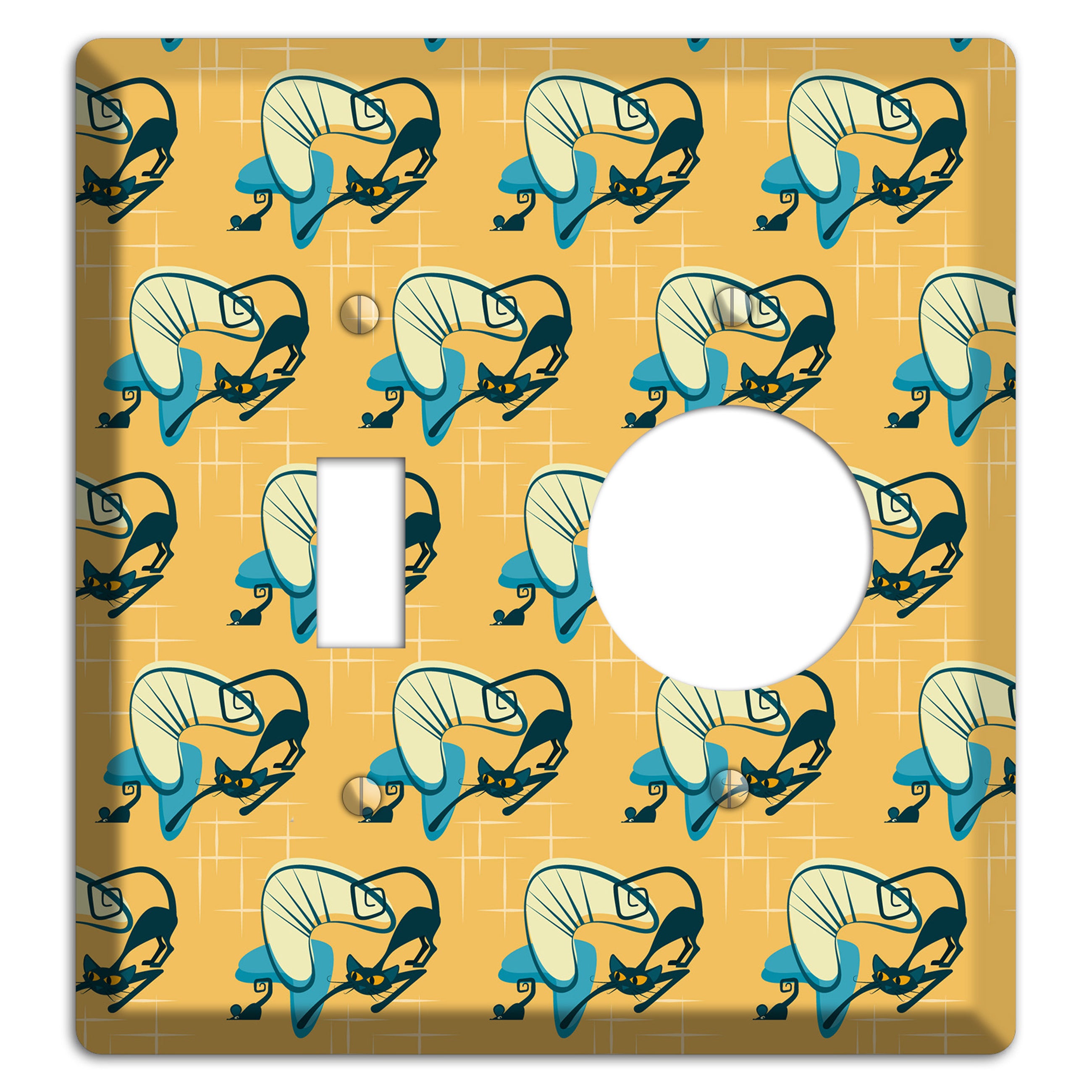 Yellow Kitties Toggle / Receptacle Wallplate
