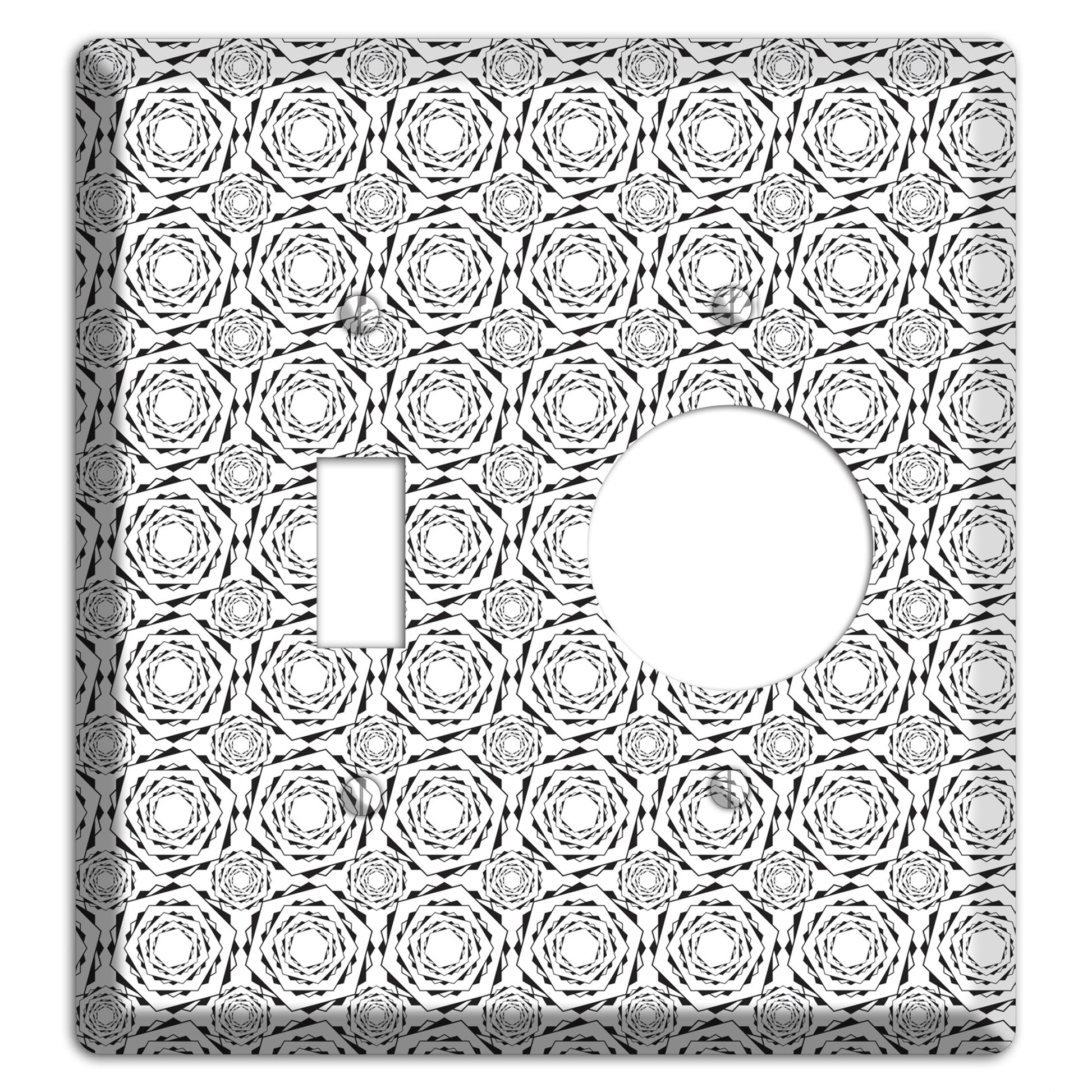 Overlay Hexagon Rotation Repeat 2 Toggle / Receptacle Wallplate