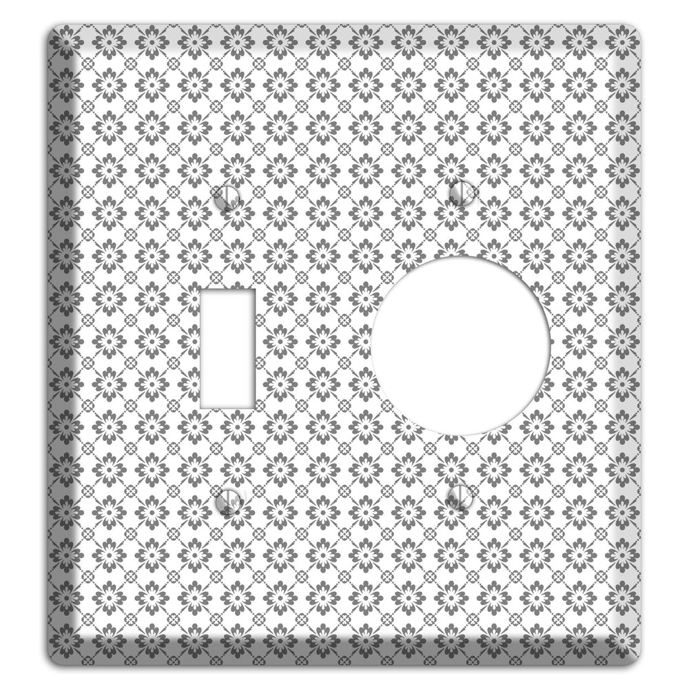 White with Grey Foulard Toggle / Receptacle Wallplate