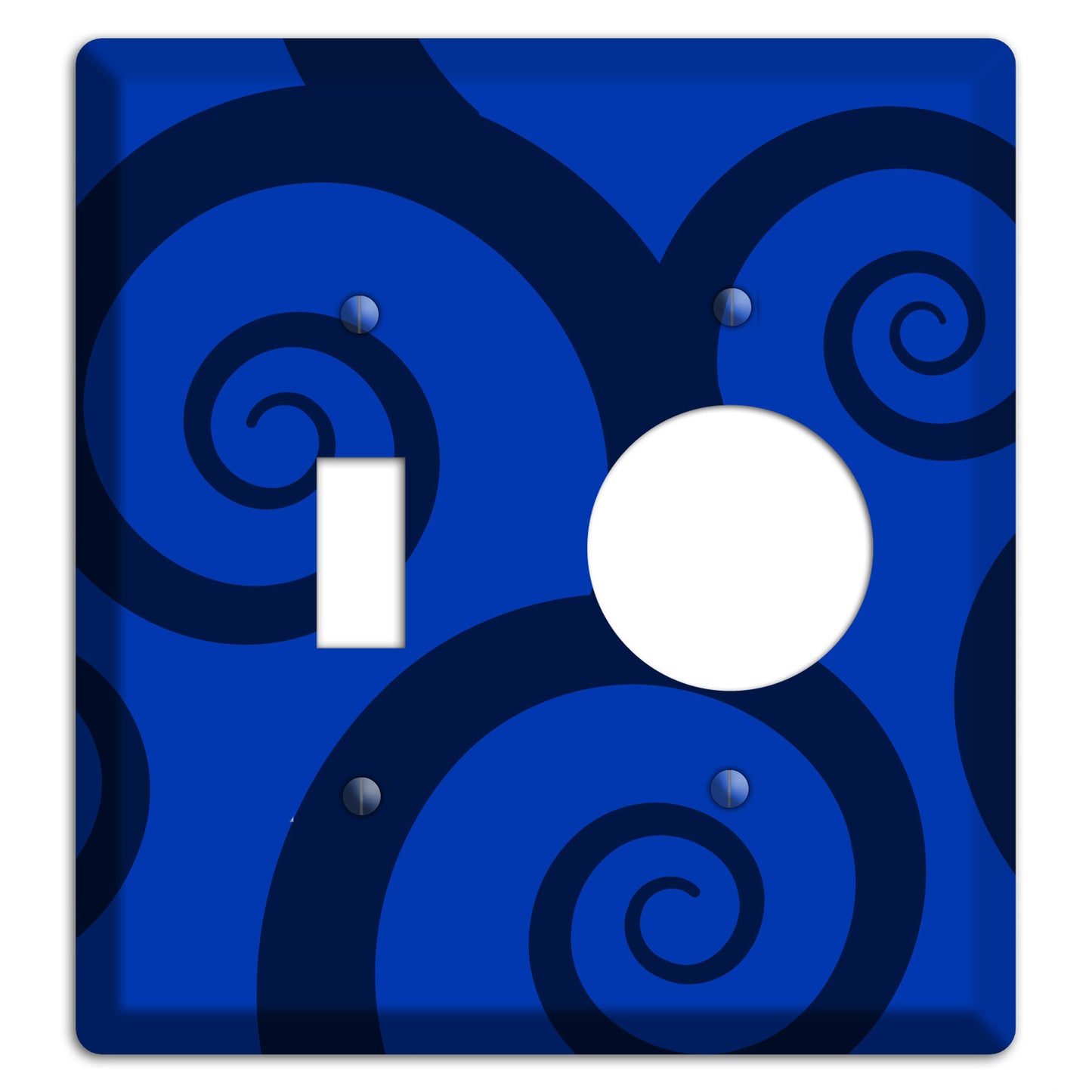 Blue Large Swirl Toggle / Receptacle Wallplate