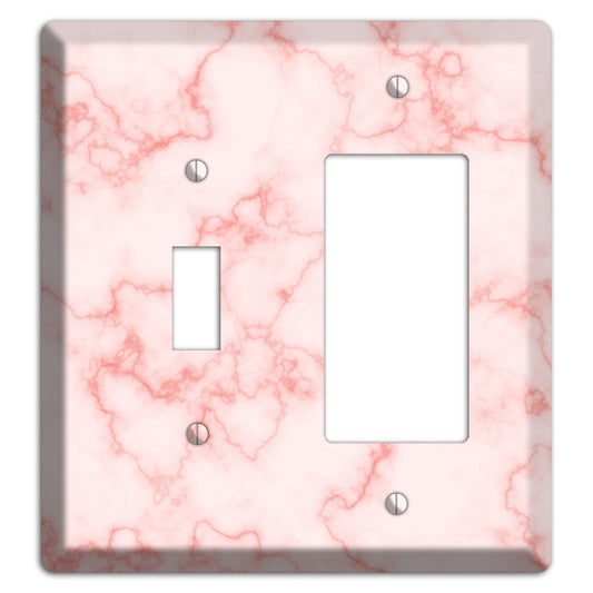 Pink Stained Marble Toggle / Rocker Wallplate
