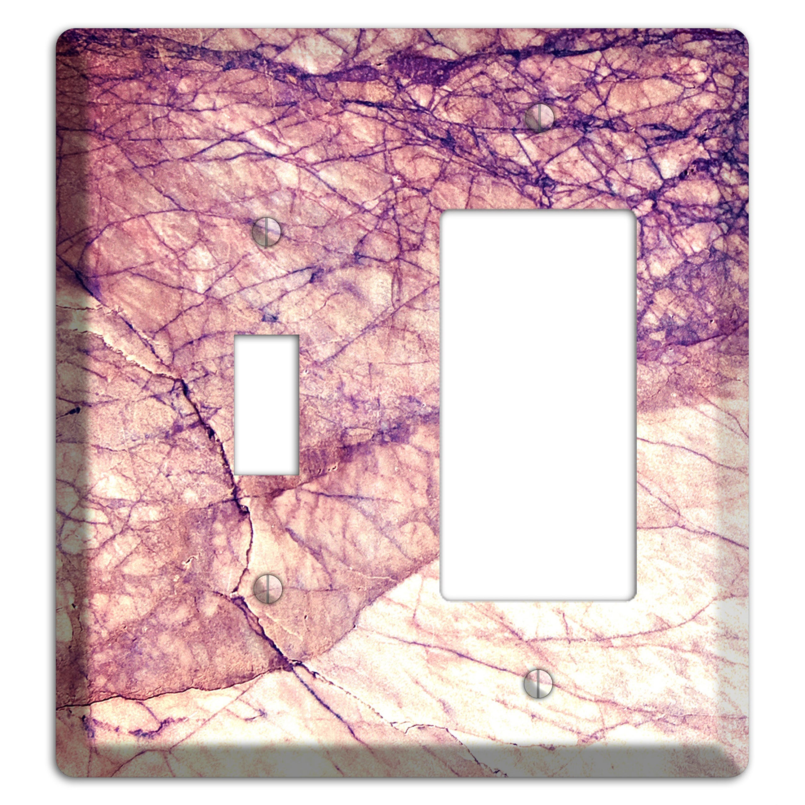 Cavern Pink Marble Toggle / Rocker Wallplate