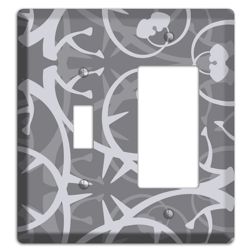 Grey Abstract Swirl Toggle / Rocker Wallplate