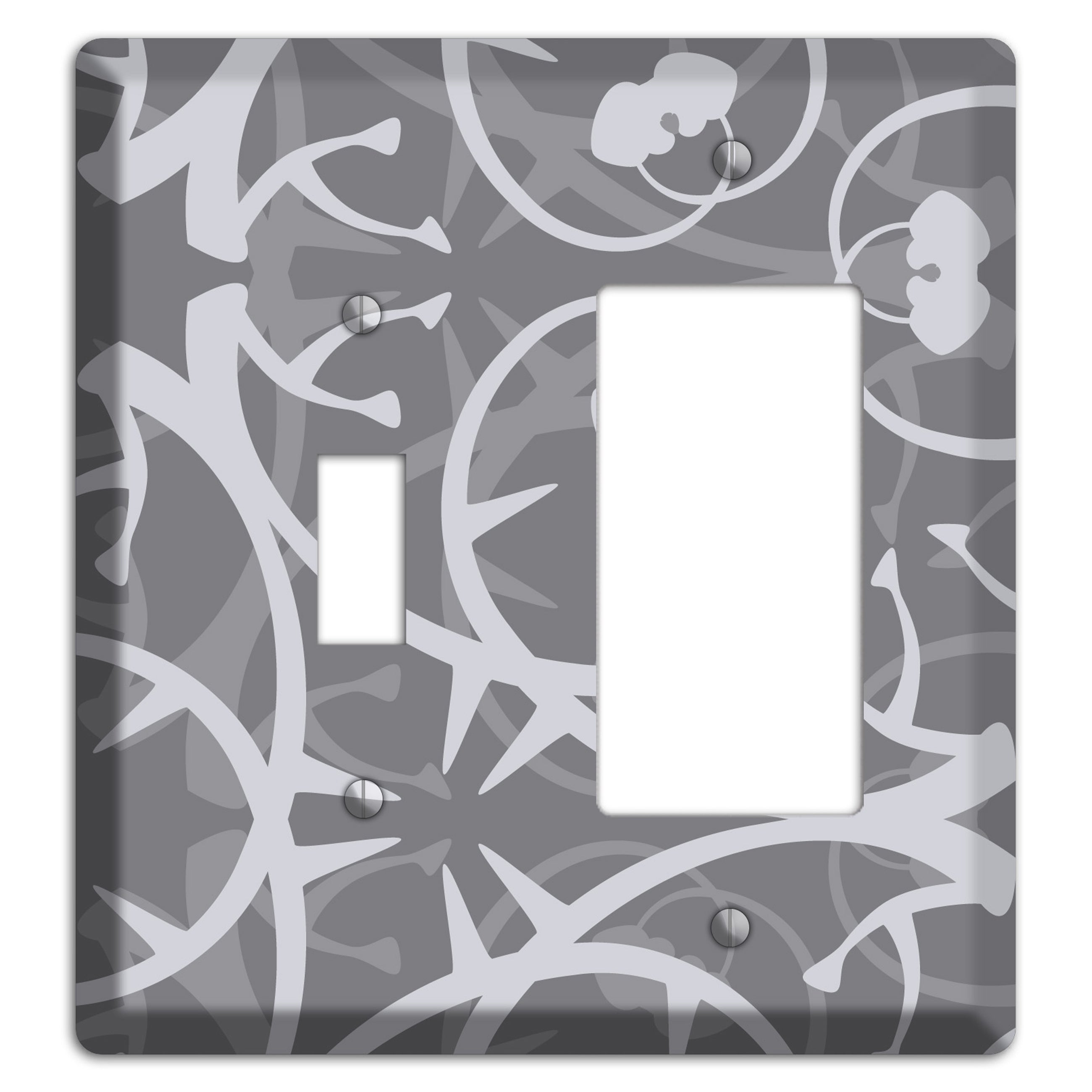 Grey Abstract Swirl Toggle / Rocker Wallplate