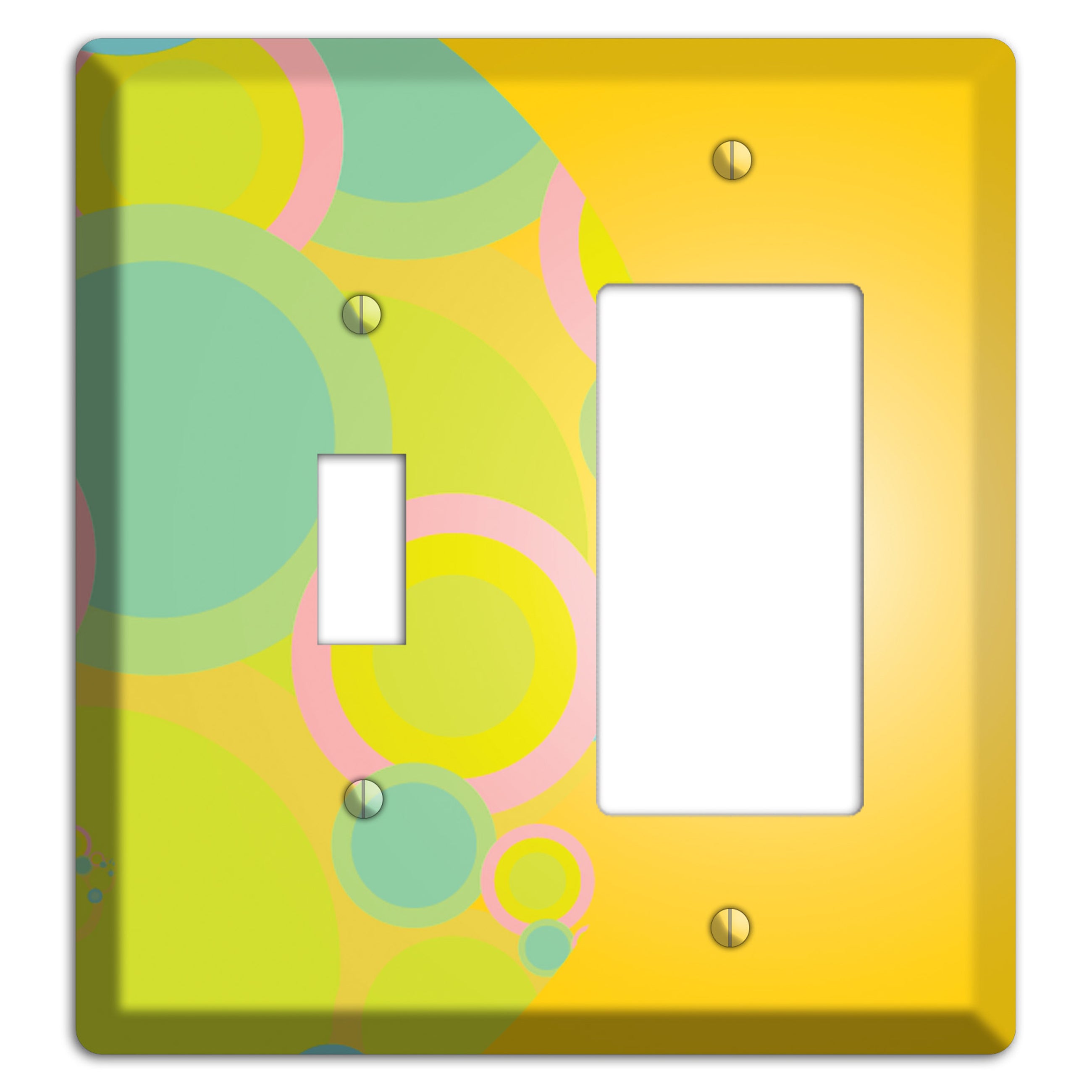 Yellow Circles Toggle / Rocker Wallplate