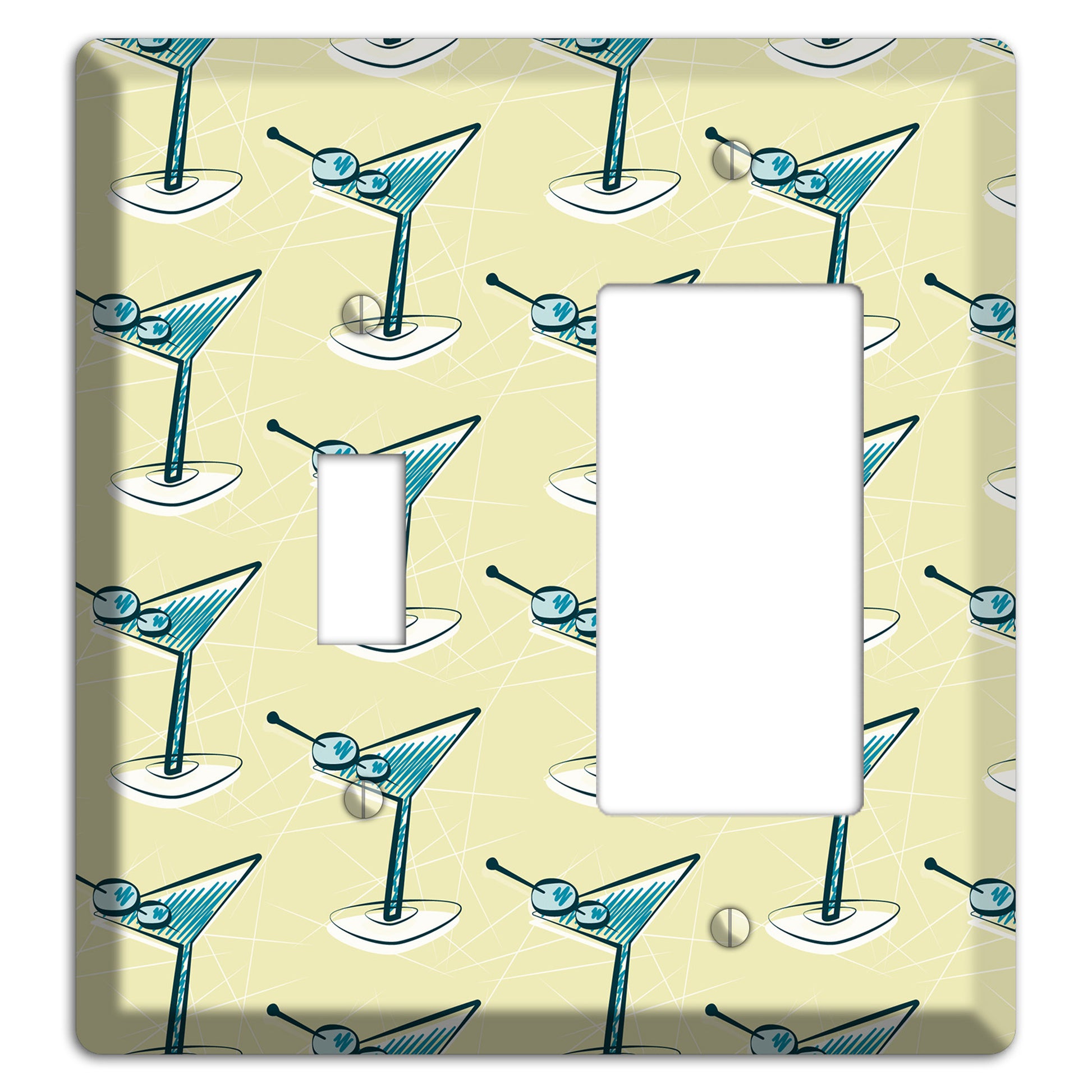 Yellow Martini Toggle / Rocker Wallplate