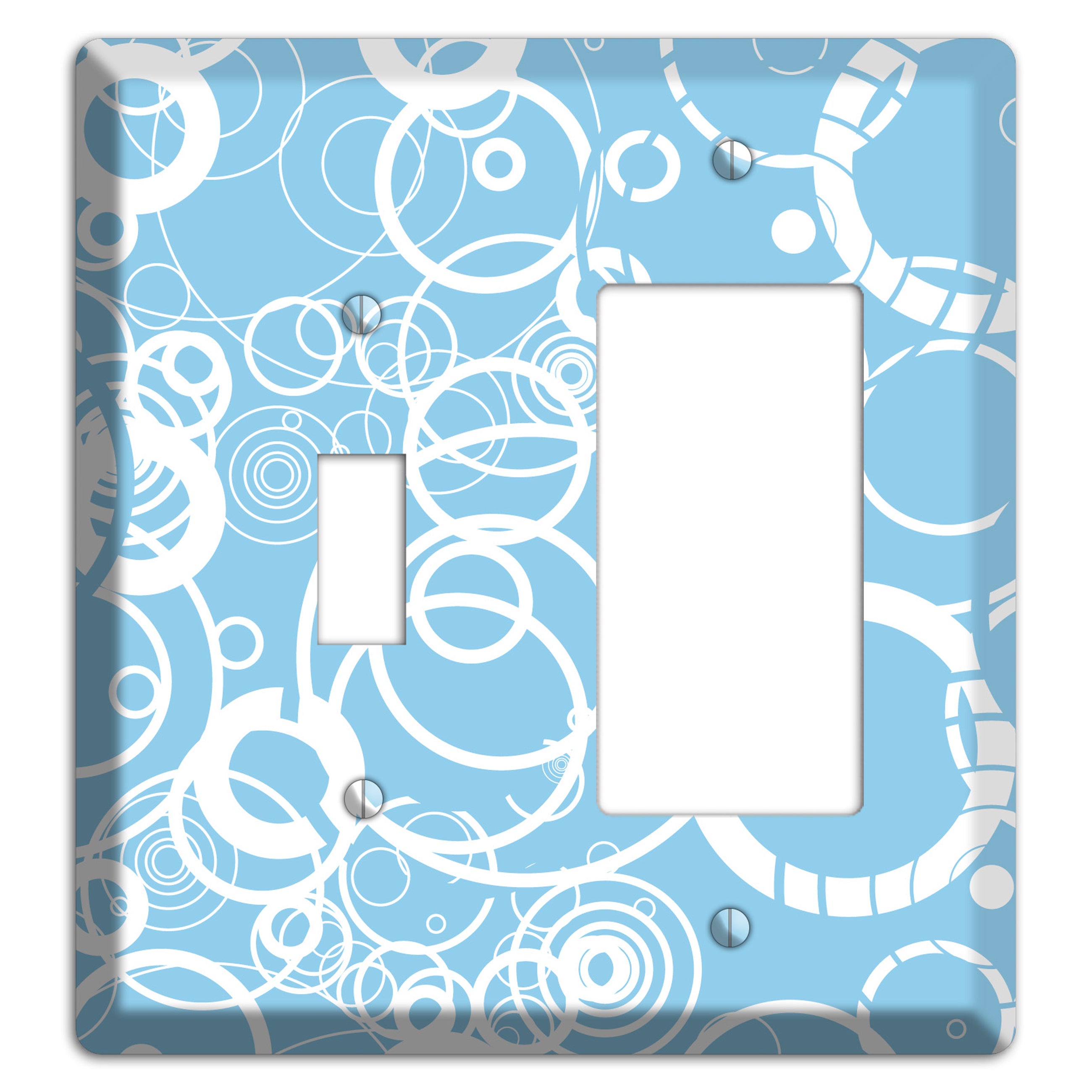 Light Blue Circles Toggle / Rocker Wallplate