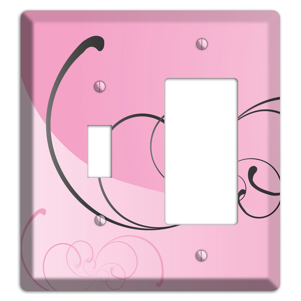 Pink Swoop Toggle / Rocker Wallplate
