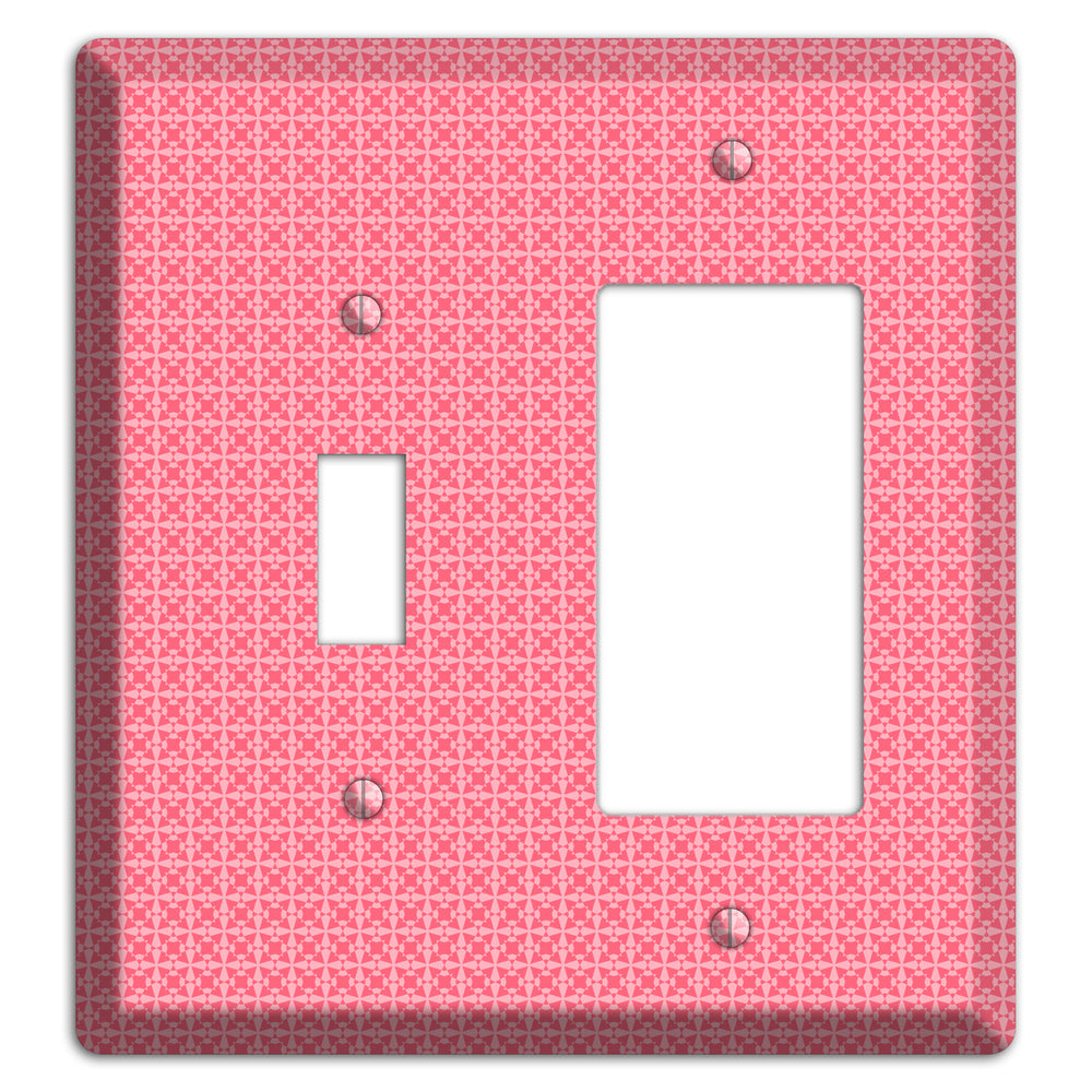 Multi Pink Tiled Arabesque Toggle / Rocker Wallplate