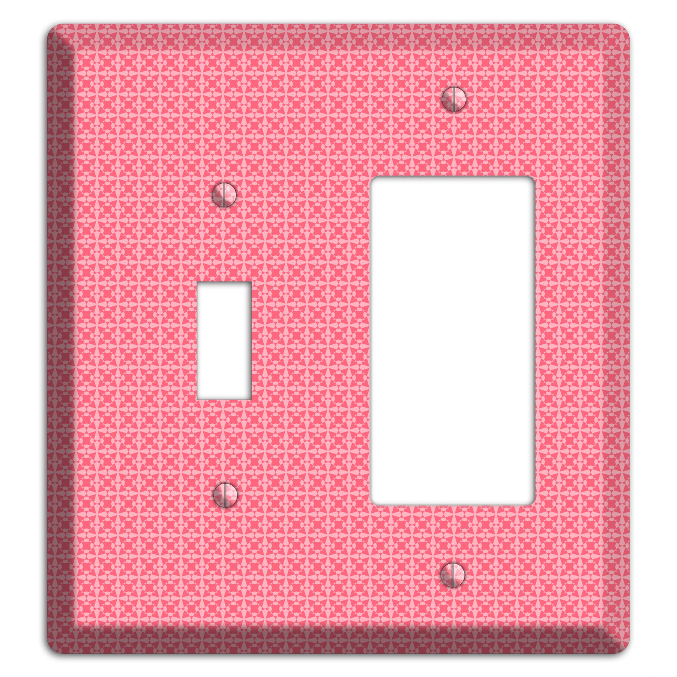 Multi Pink Tiled Arabesque Toggle / Rocker Wallplate