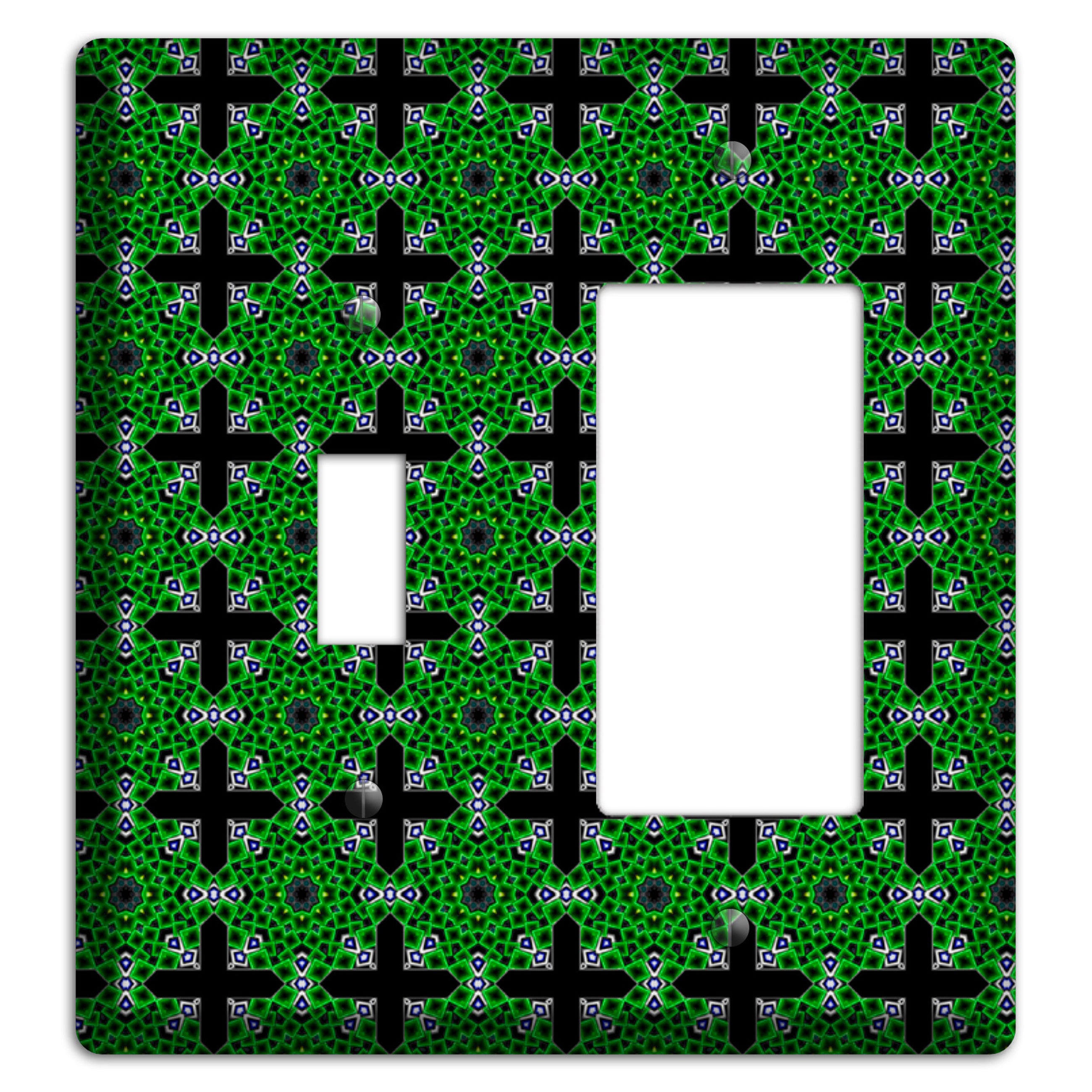 Green Foulard 3 Toggle / Rocker Wallplate
