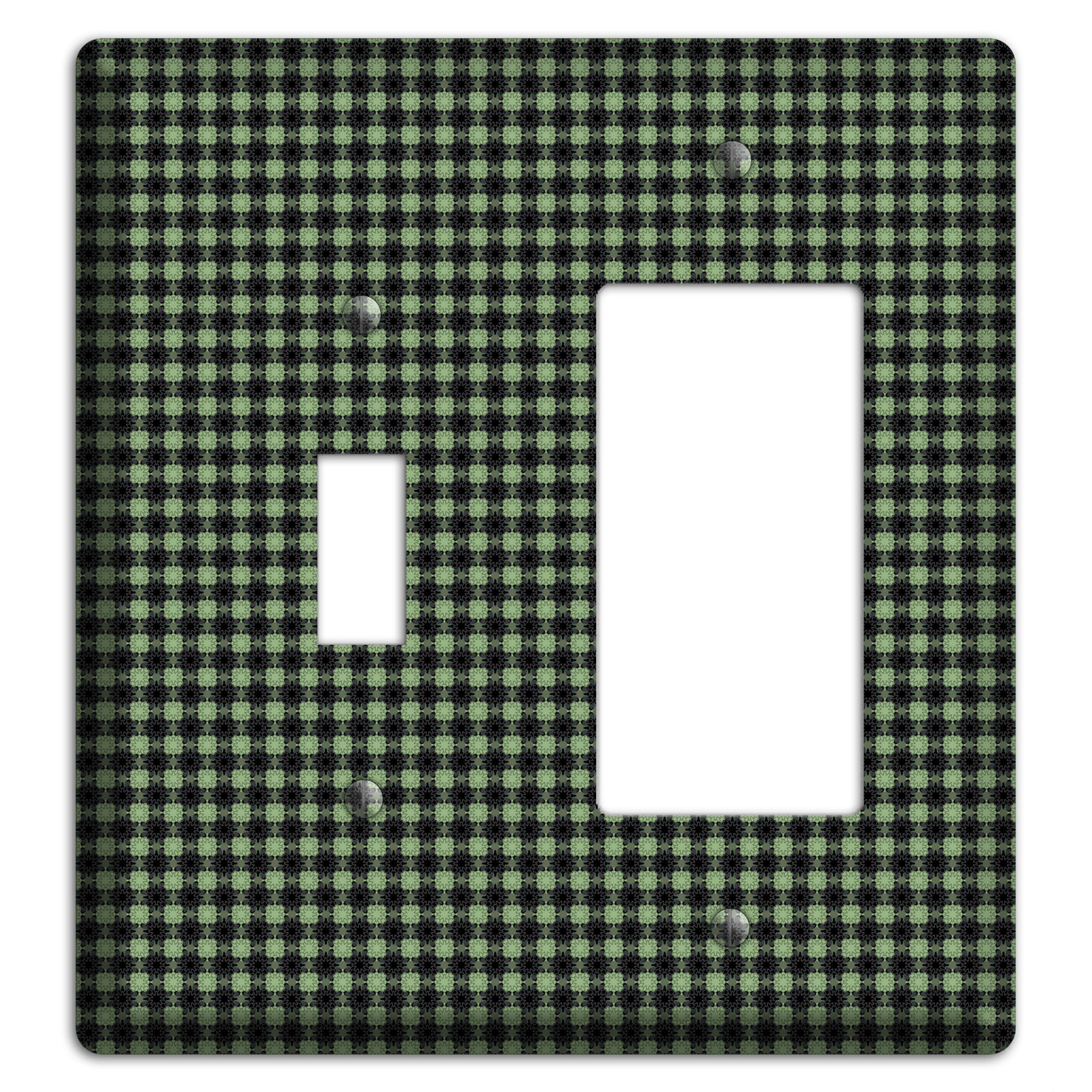 Multi Green Basket Check Toggle / Rocker Wallplate