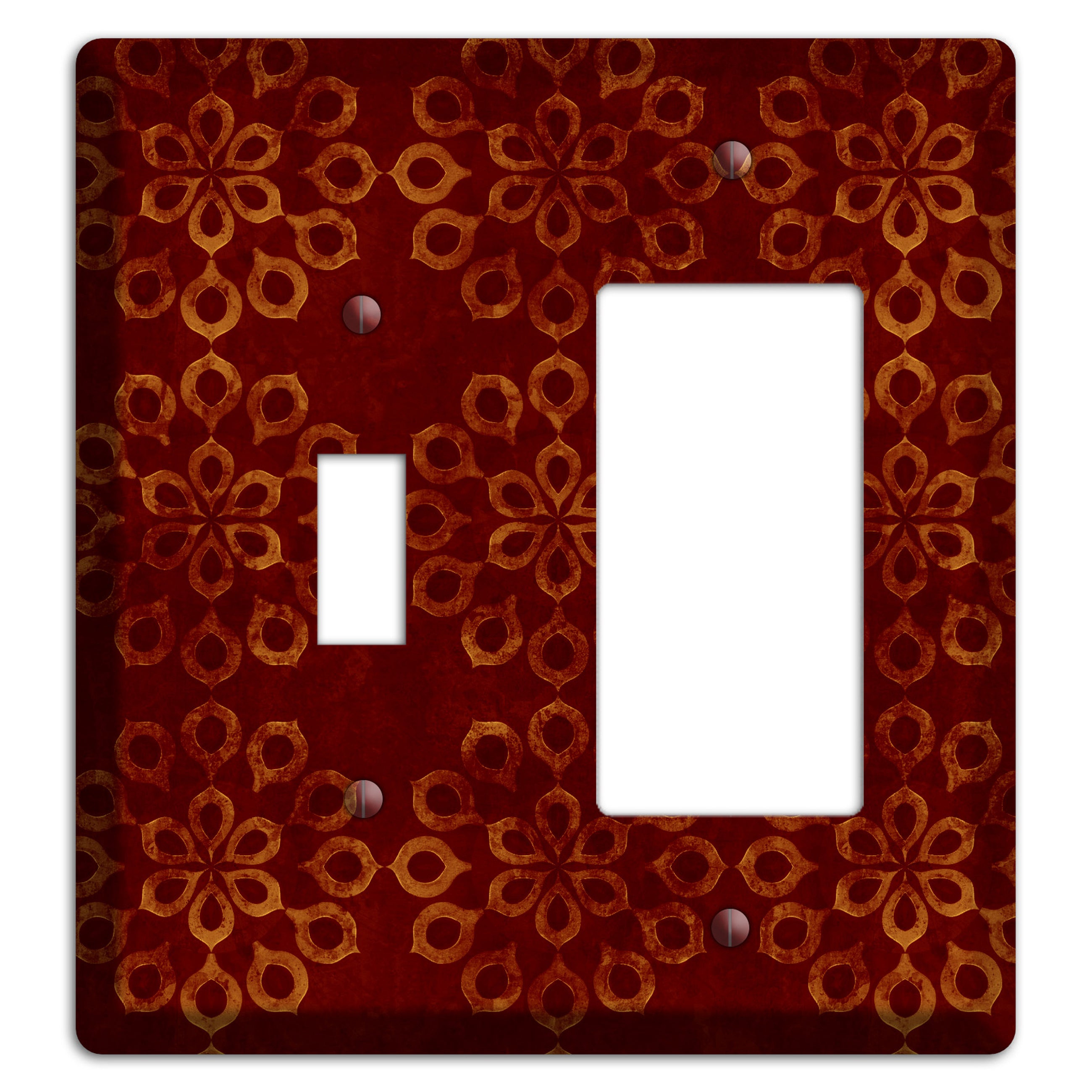 Maroon Grunge Suzani Toggle / Rocker Wallplate