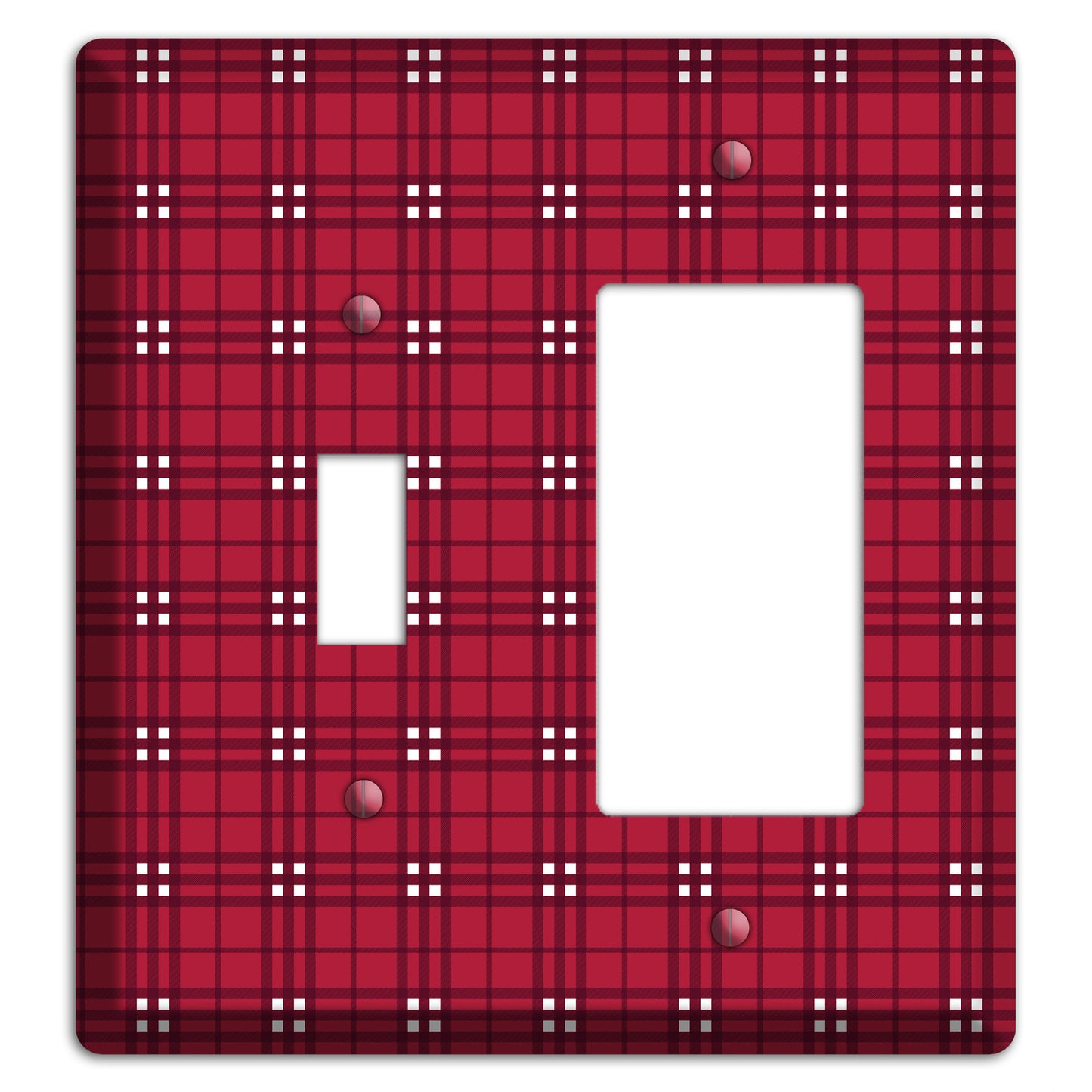Red and White Plaid Toggle / Rocker Wallplate
