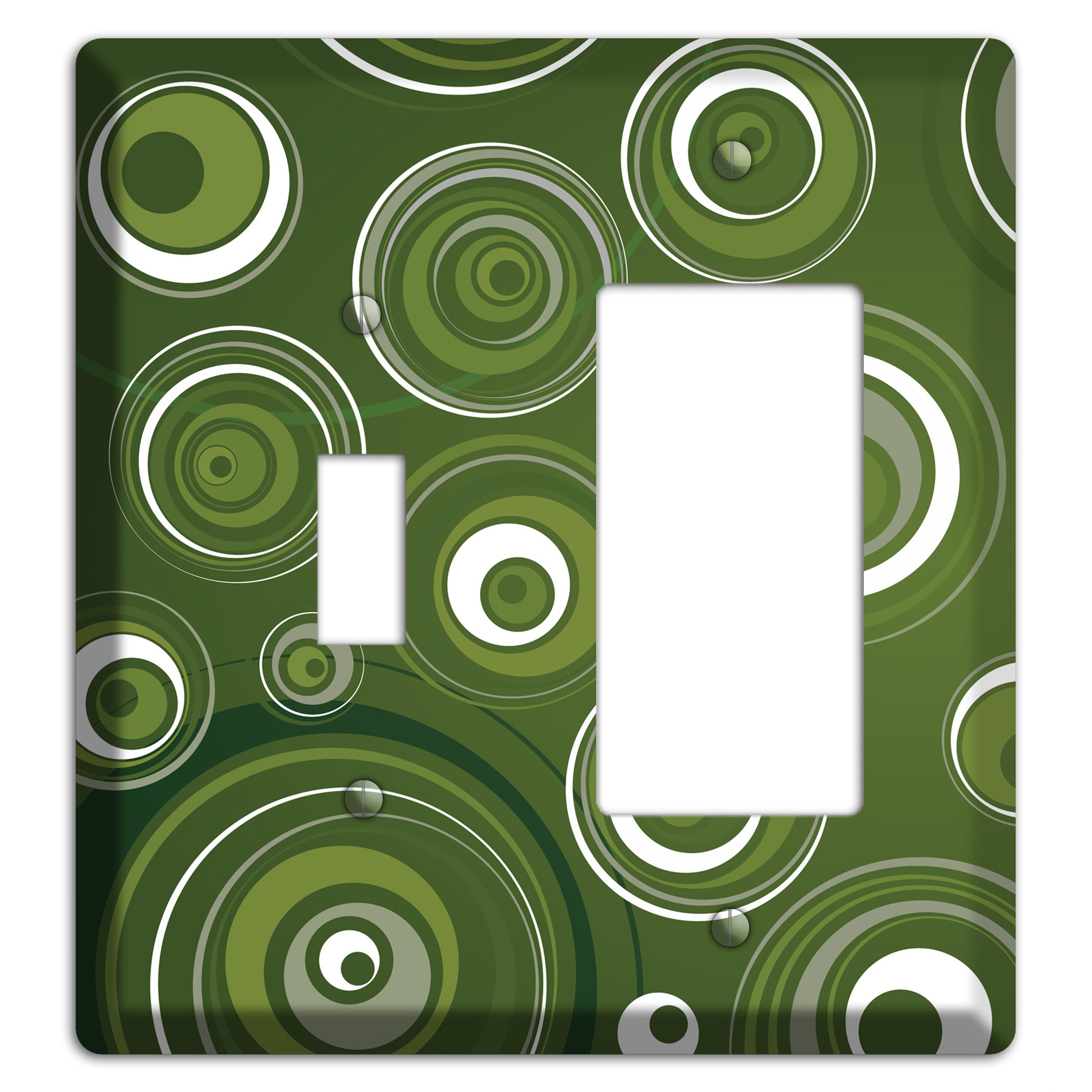 Green Circles Toggle / Rocker Wallplate