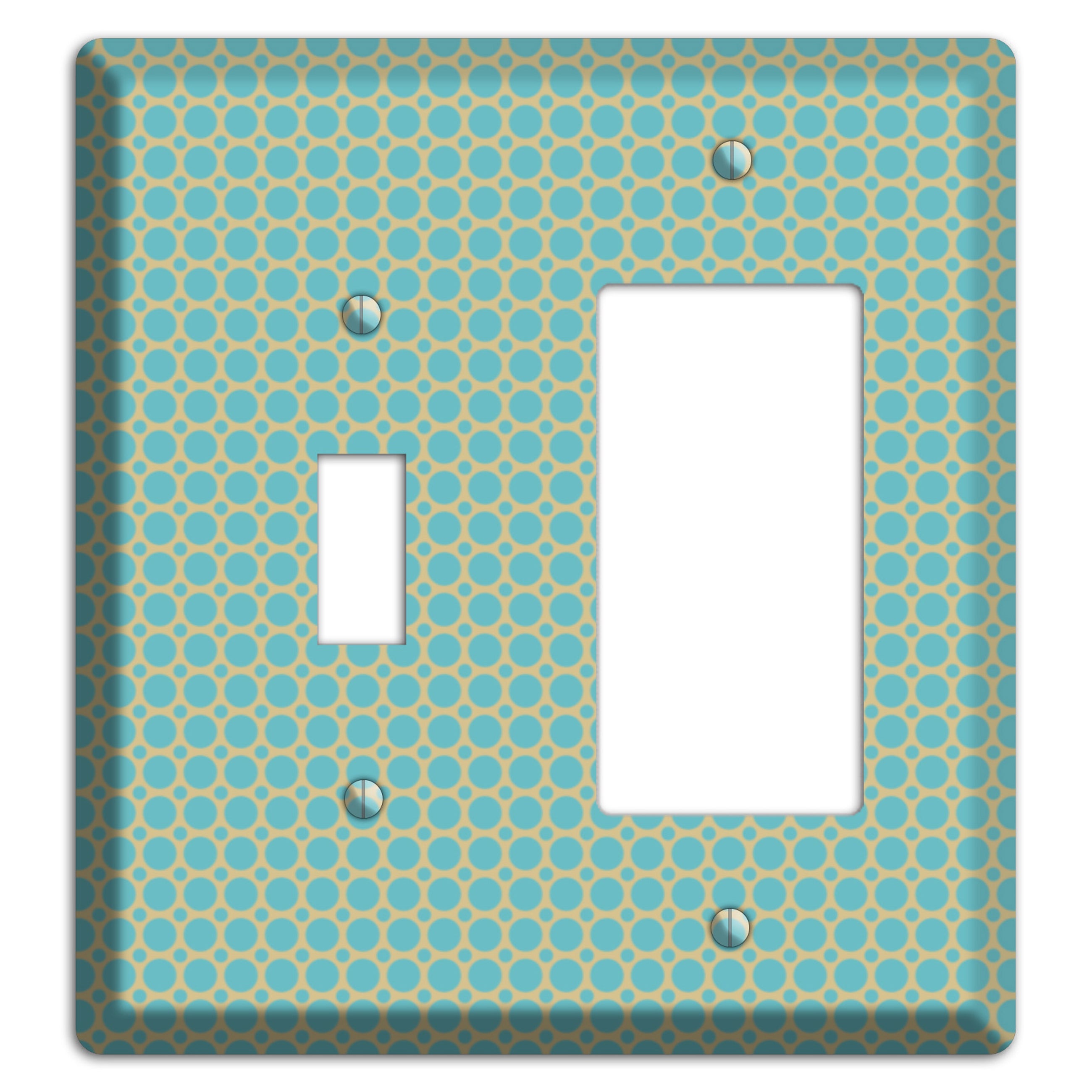 Dusty Blue Tiled Multi Small Dots Toggle / Rocker Wallplate