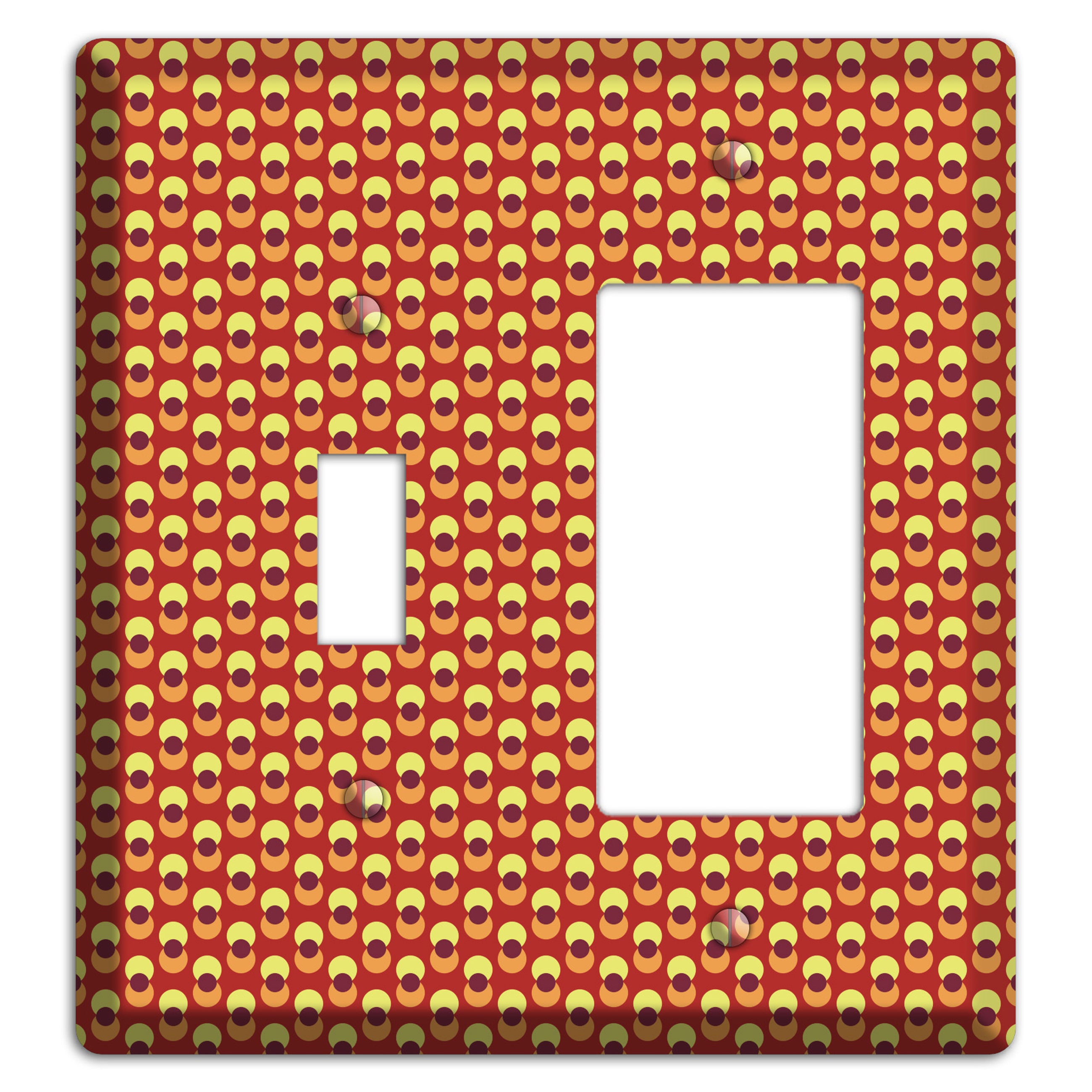 Red Overlain Dots Toggle / Rocker Wallplate