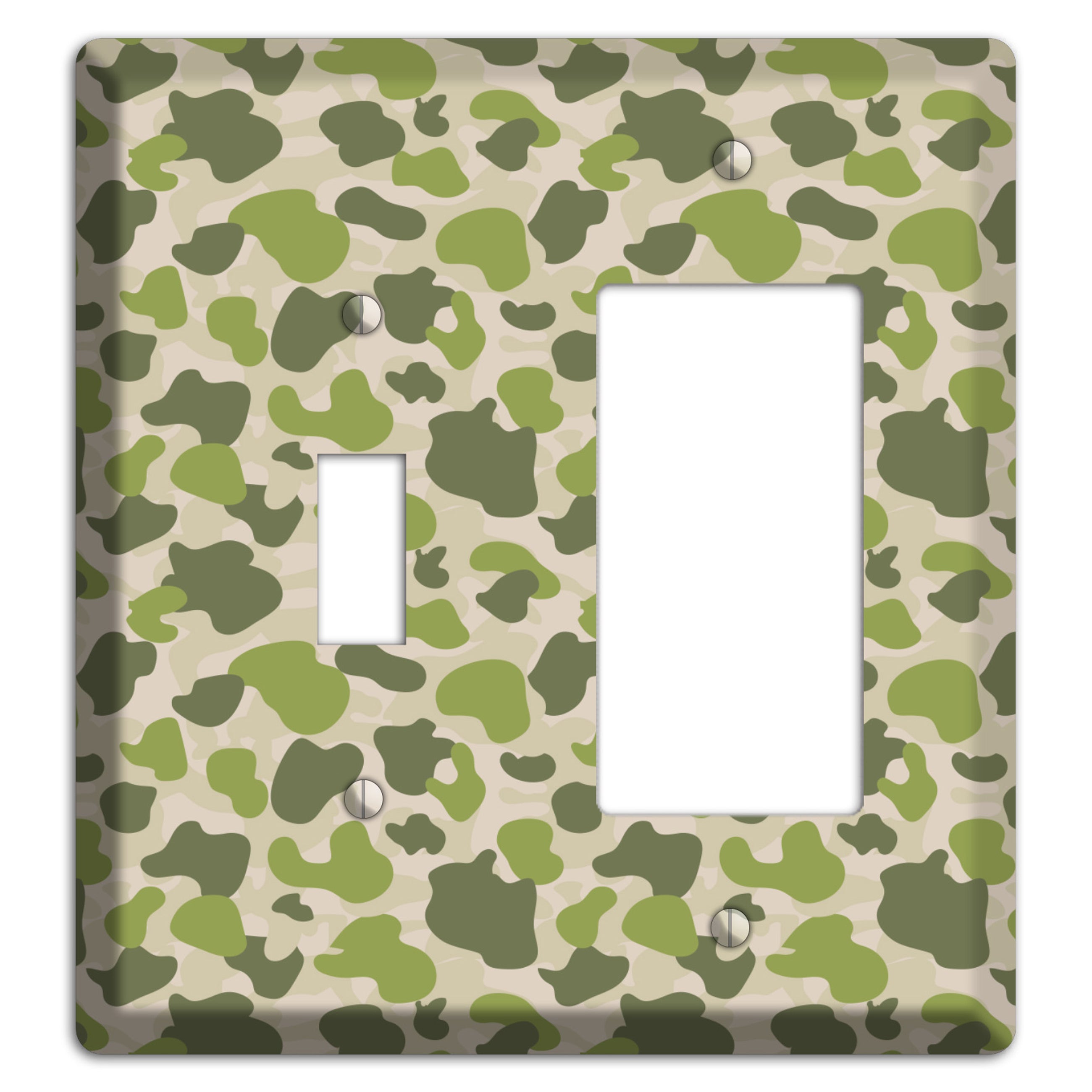 Jungle Green Parachute Camo Toggle / Rocker Wallplate