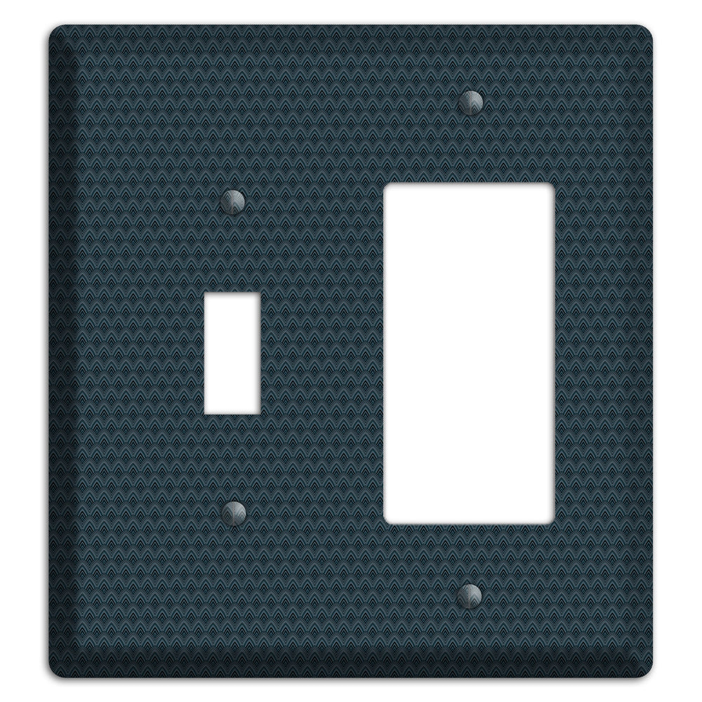 Navy Tiny Scallop Toggle / Rocker Wallplate