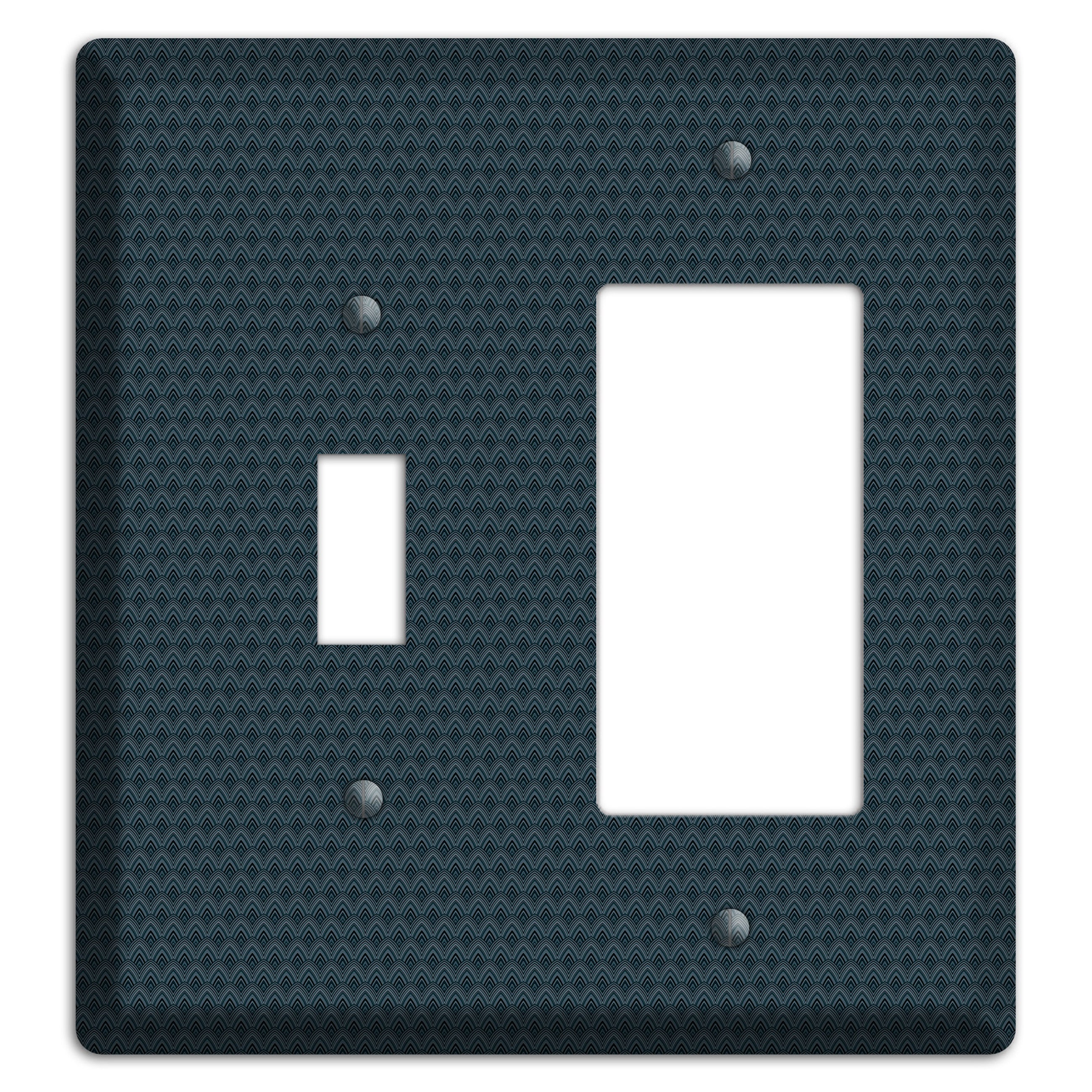 Navy Tiny Scallop Toggle / Rocker Wallplate