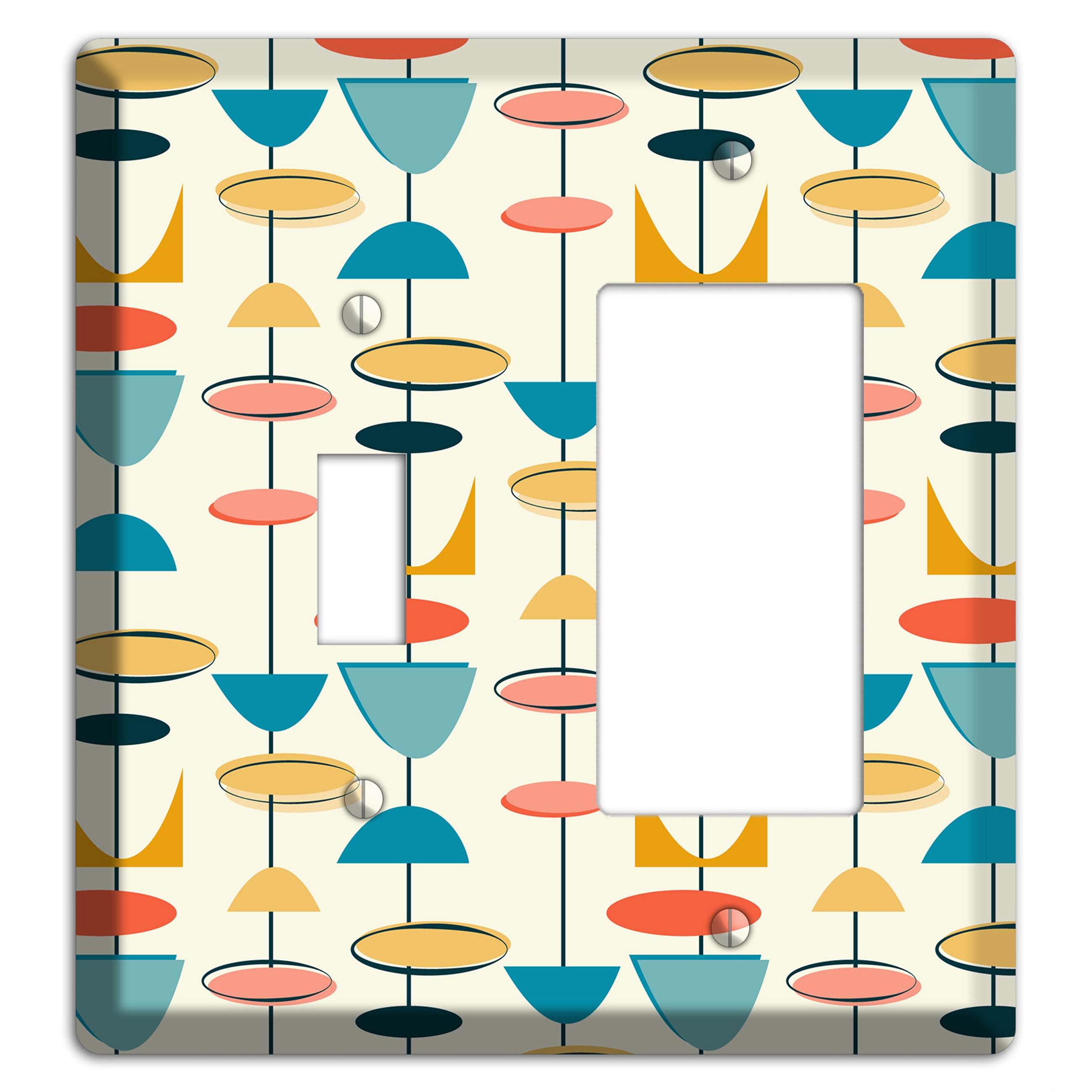 Retro Shapes Toggle / Rocker Wallplate