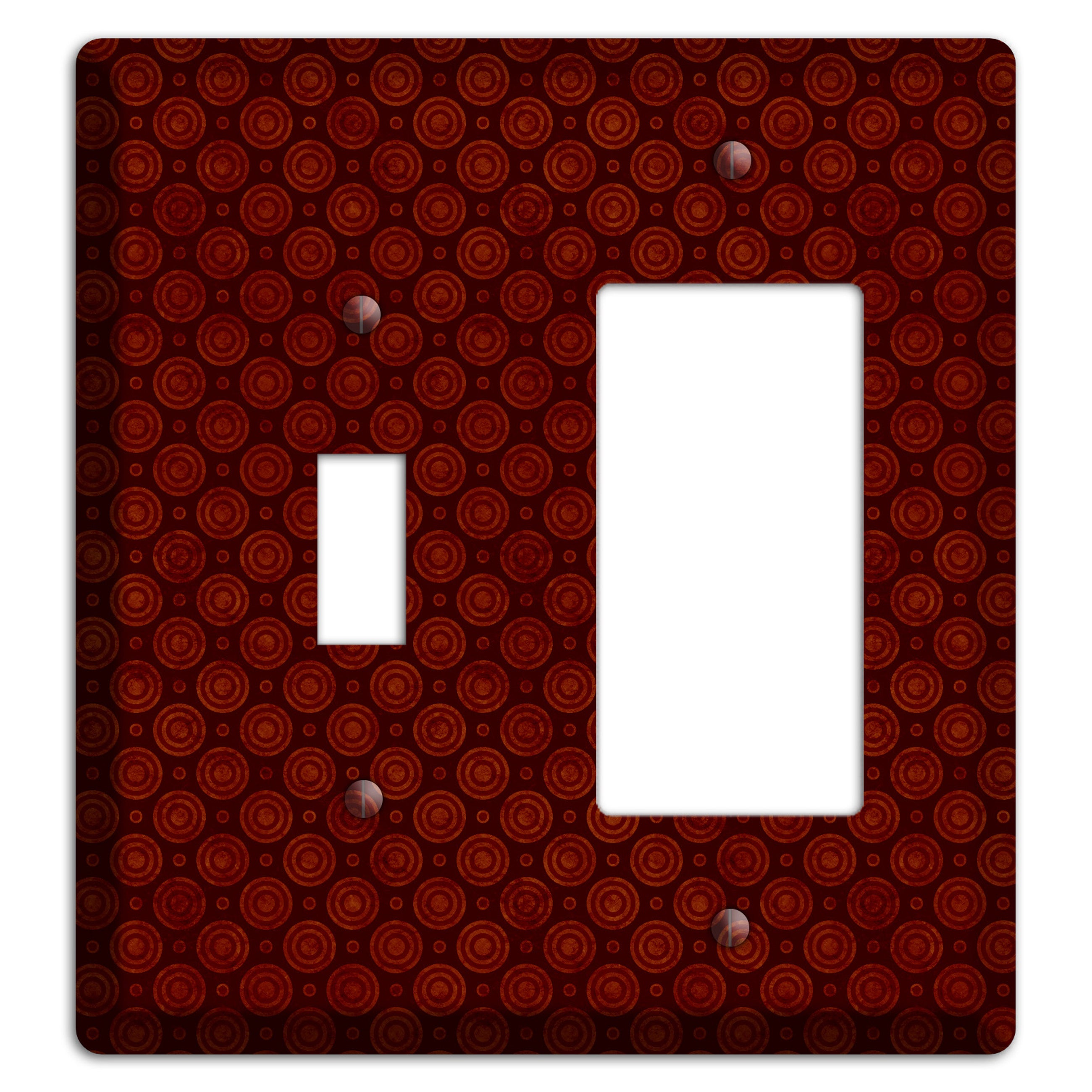 Maroon Circles 2 Toggle / Rocker Wallplate