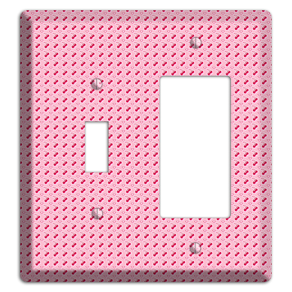 Pink with Cherries Toggle / Rocker Wallplate
