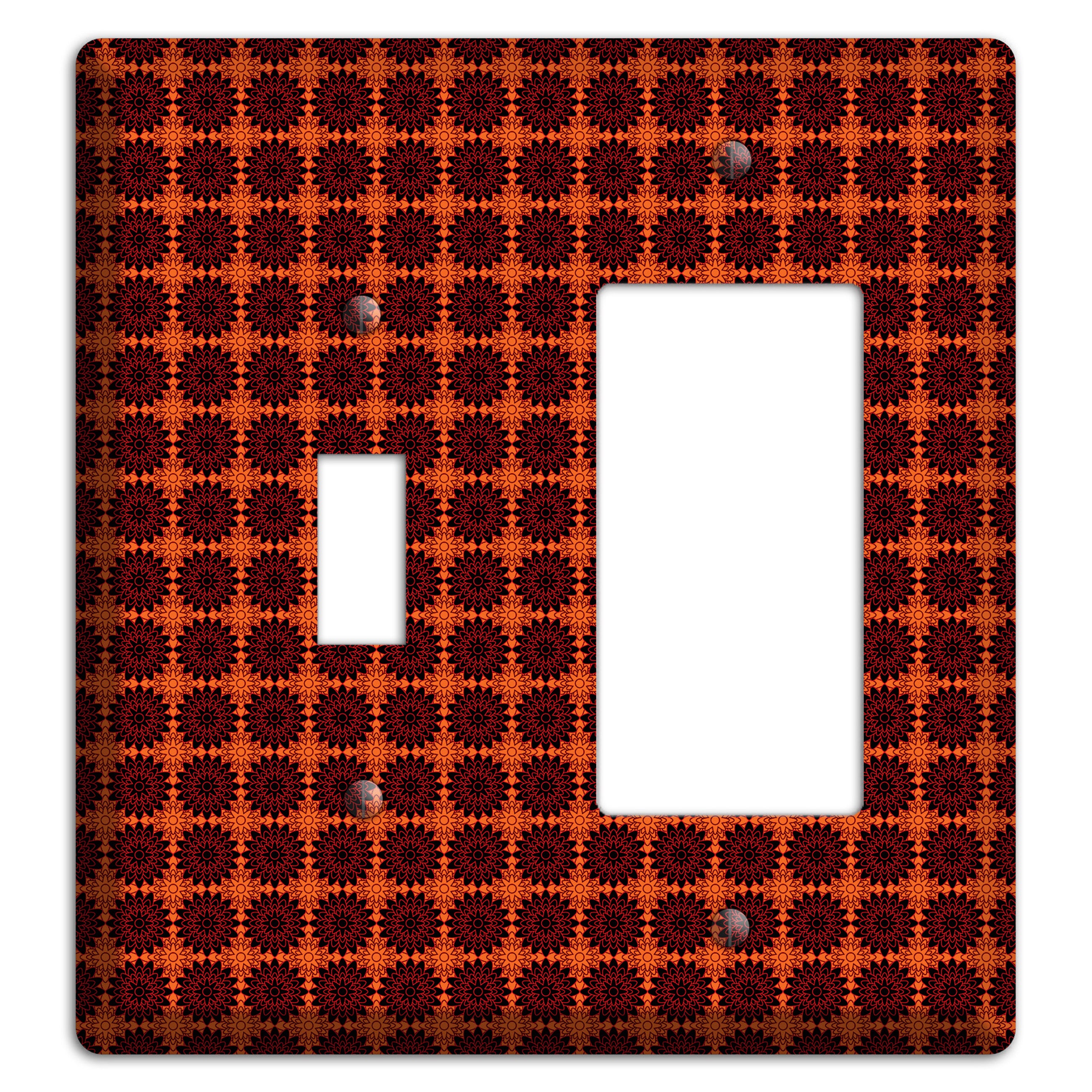 Red with Tiled Maroon Foulard Toggle / Rocker Wallplate