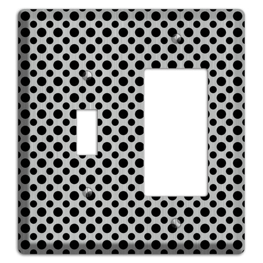 Multi Small Polka Dots Stainless Toggle / Rocker Wallplate