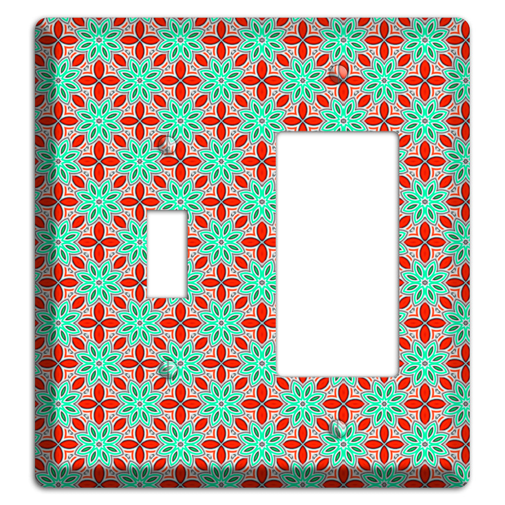 Green and Red Foulard Toggle / Rocker Wallplate