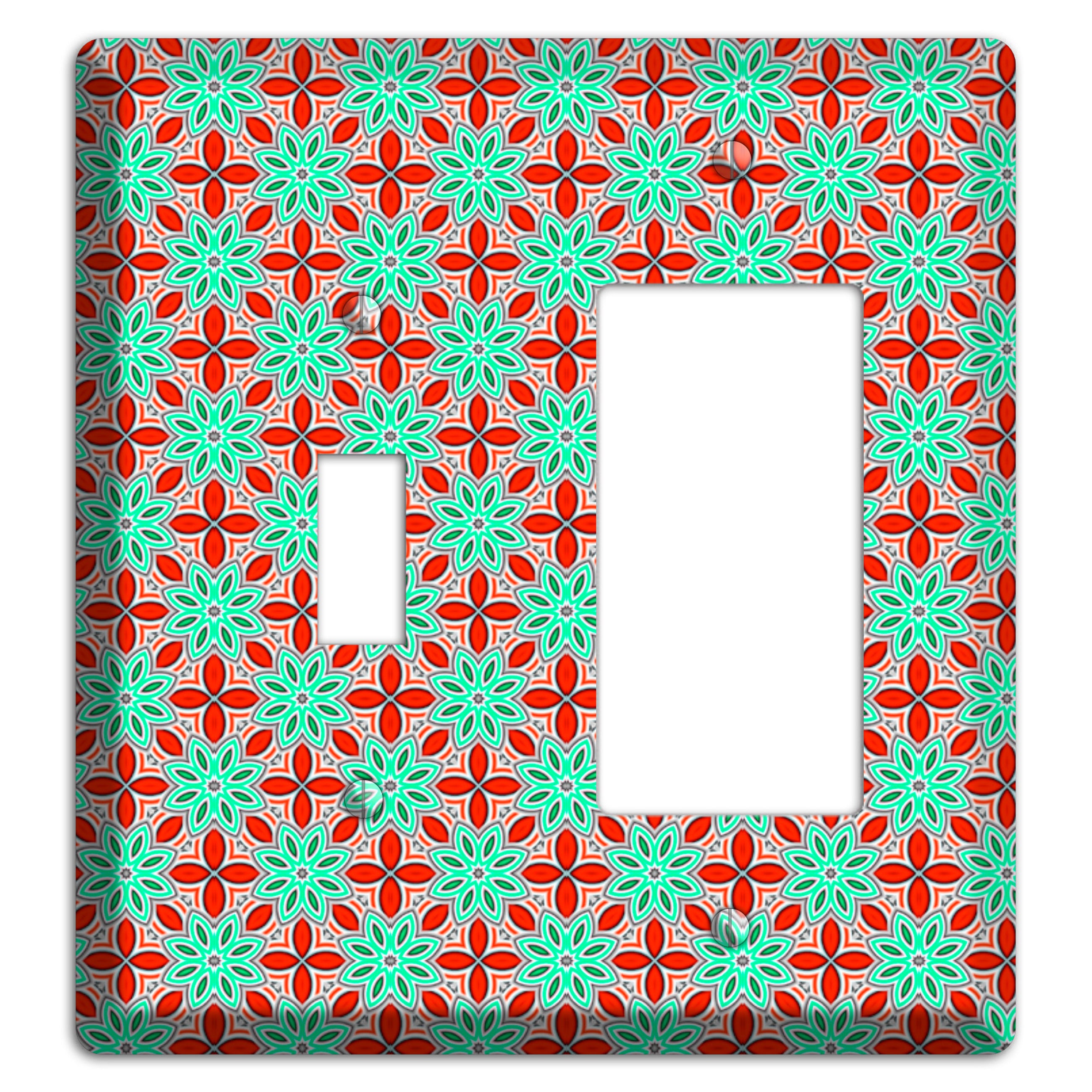 Green and Red Foulard Toggle / Rocker Wallplate