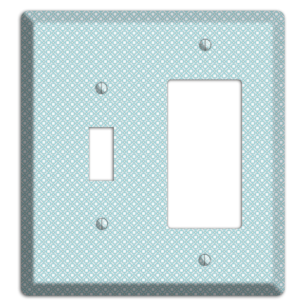 Light Blue Geometric Toggle / Rocker Wallplate