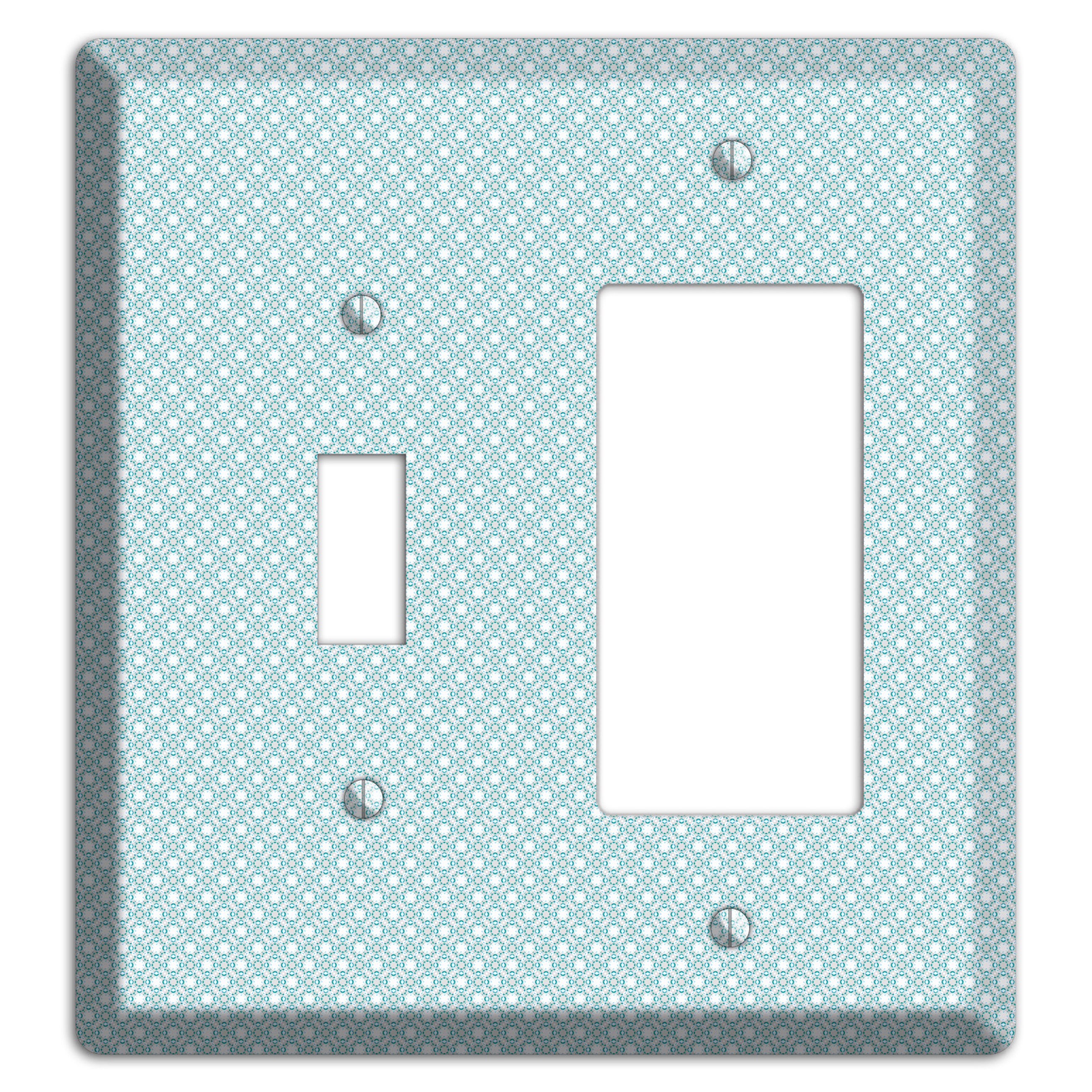 Light Blue Geometric Toggle / Rocker Wallplate