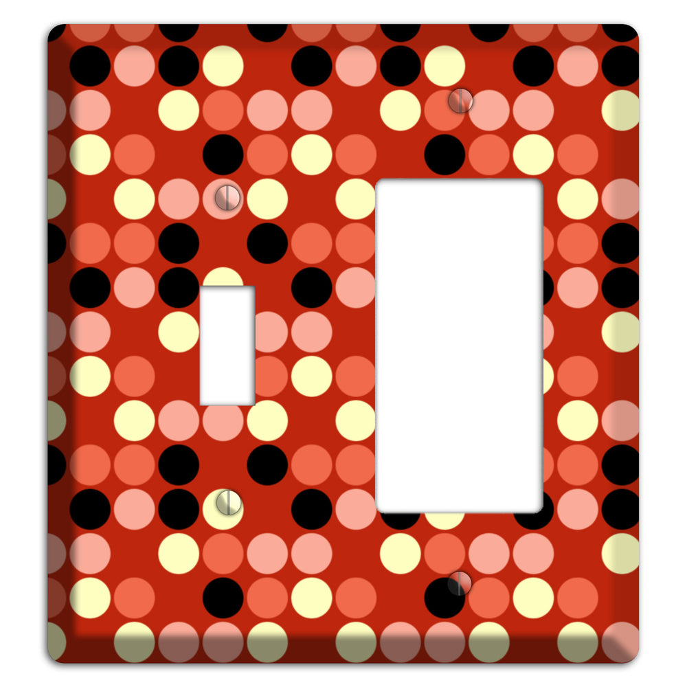 Multi Color Red Dots Toggle / Rocker Wallplate