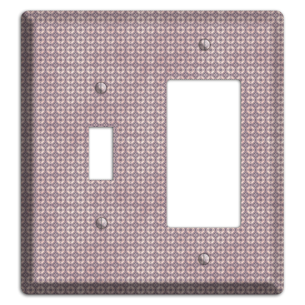 Multi Dusty Mauve Arabesque Toggle / Rocker Wallplate