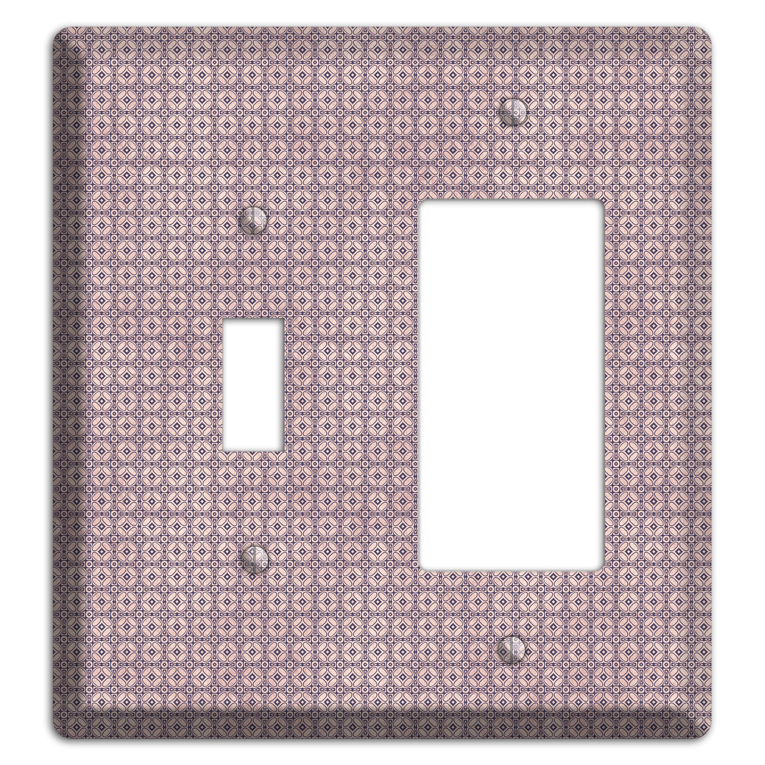 Multi Dusty Mauve Arabesque Toggle / Rocker Wallplate